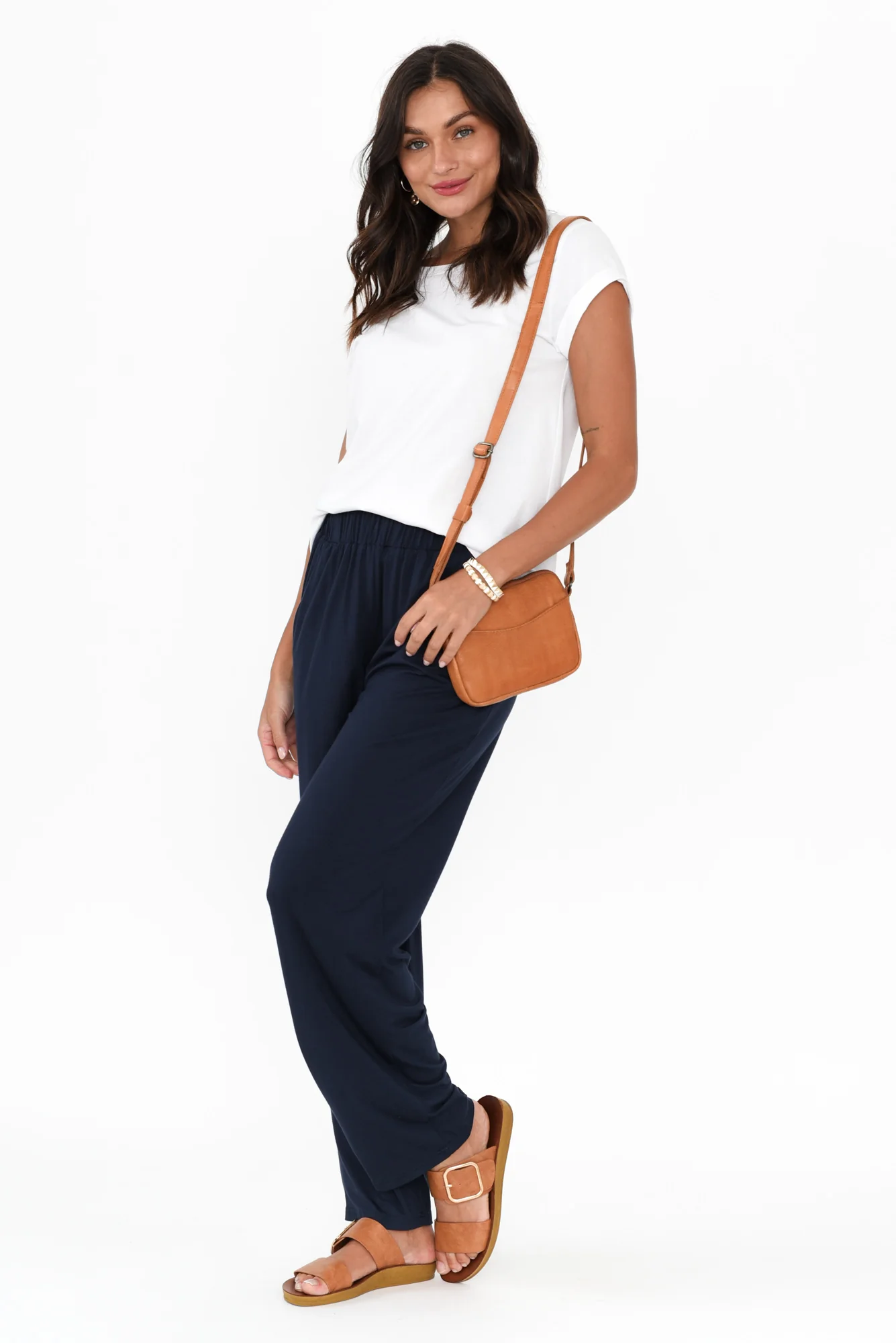 Rosella Navy Bamboo Pants