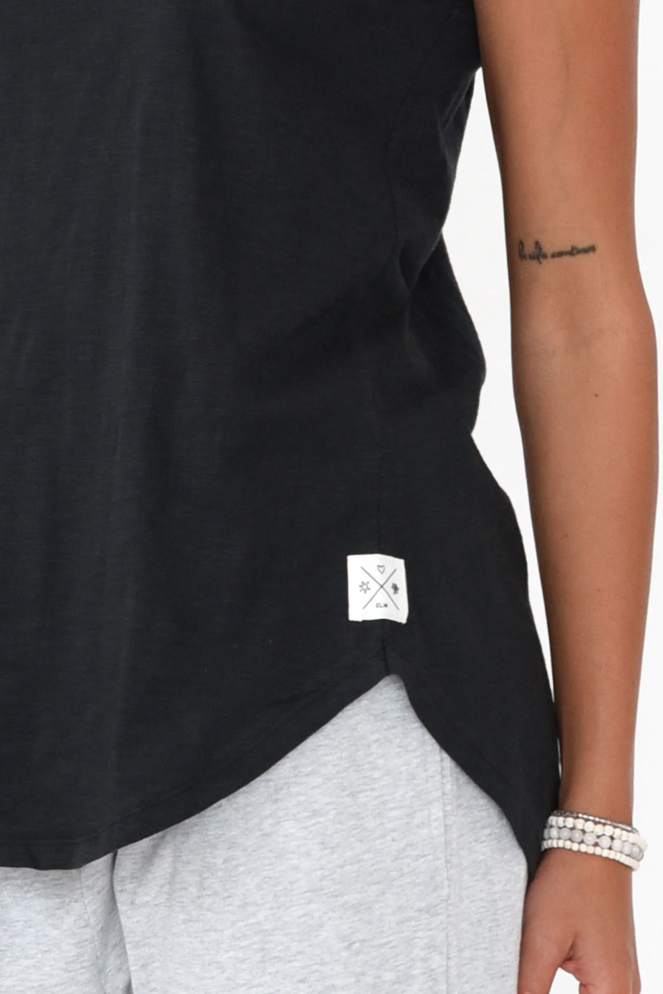 Black Cotton Scoop Tank