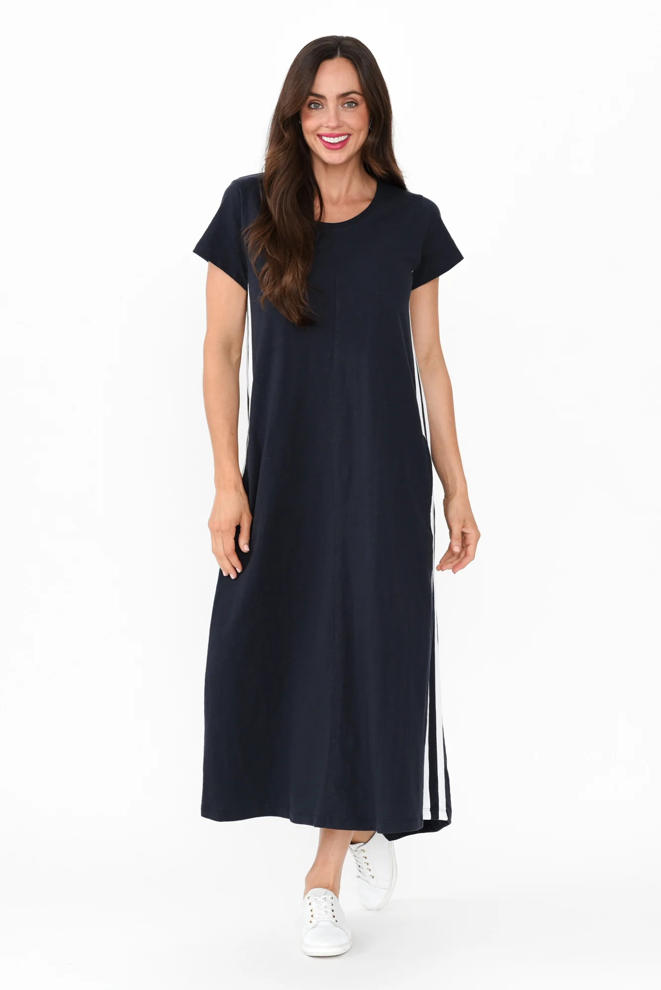 Recovery Navy Trim Cotton Dress
