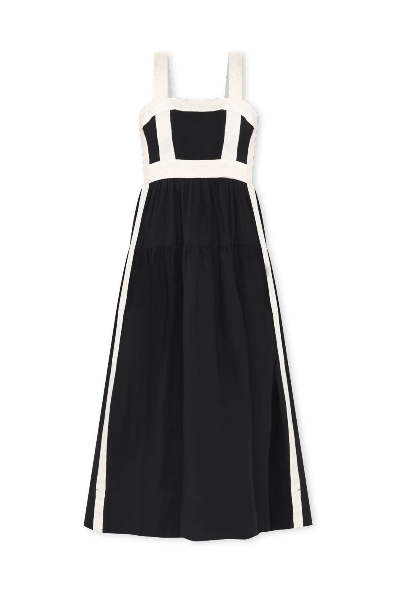 Jolie Black Trim Cotton Blend Dress