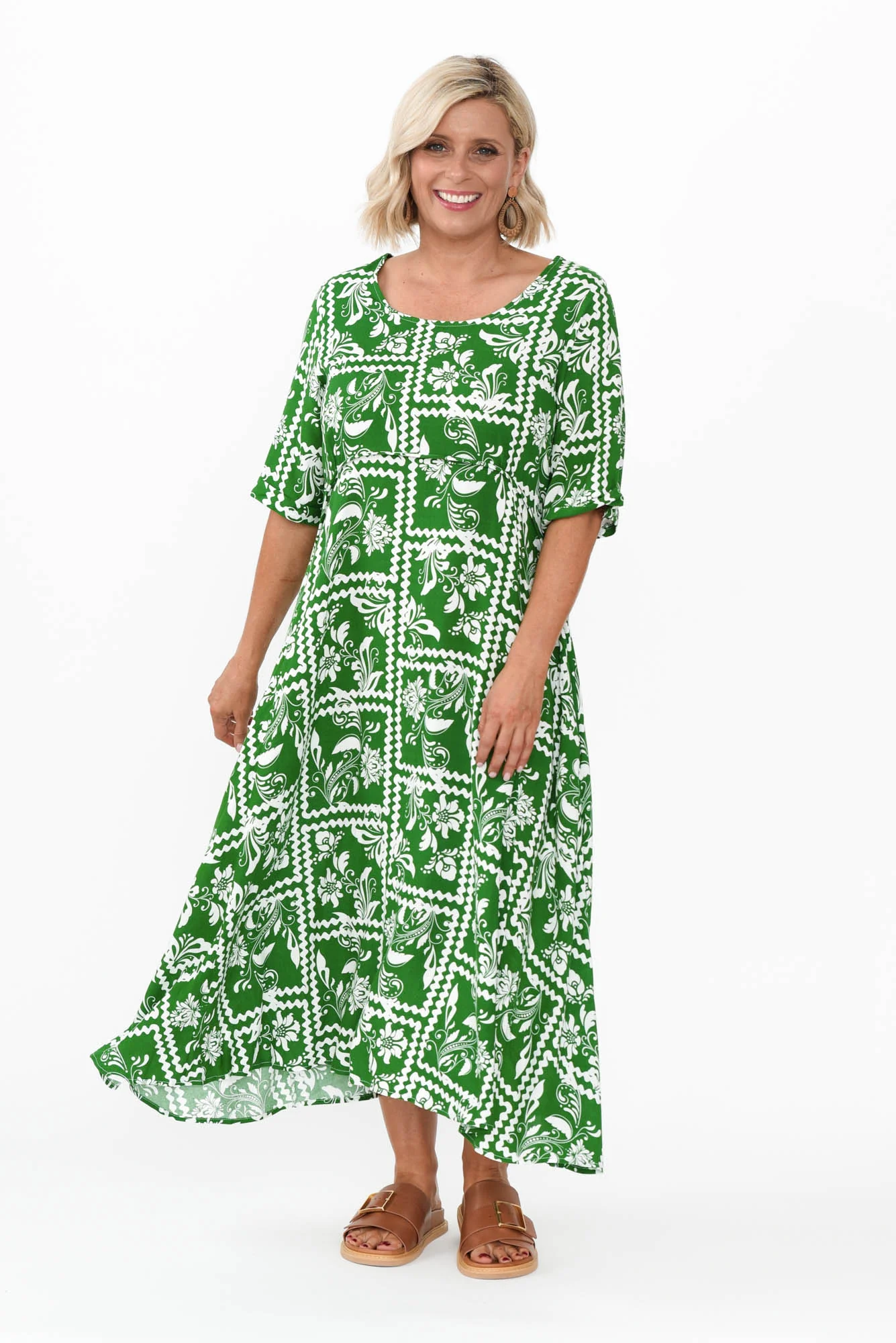 Sula Green Floral Pocket Dress