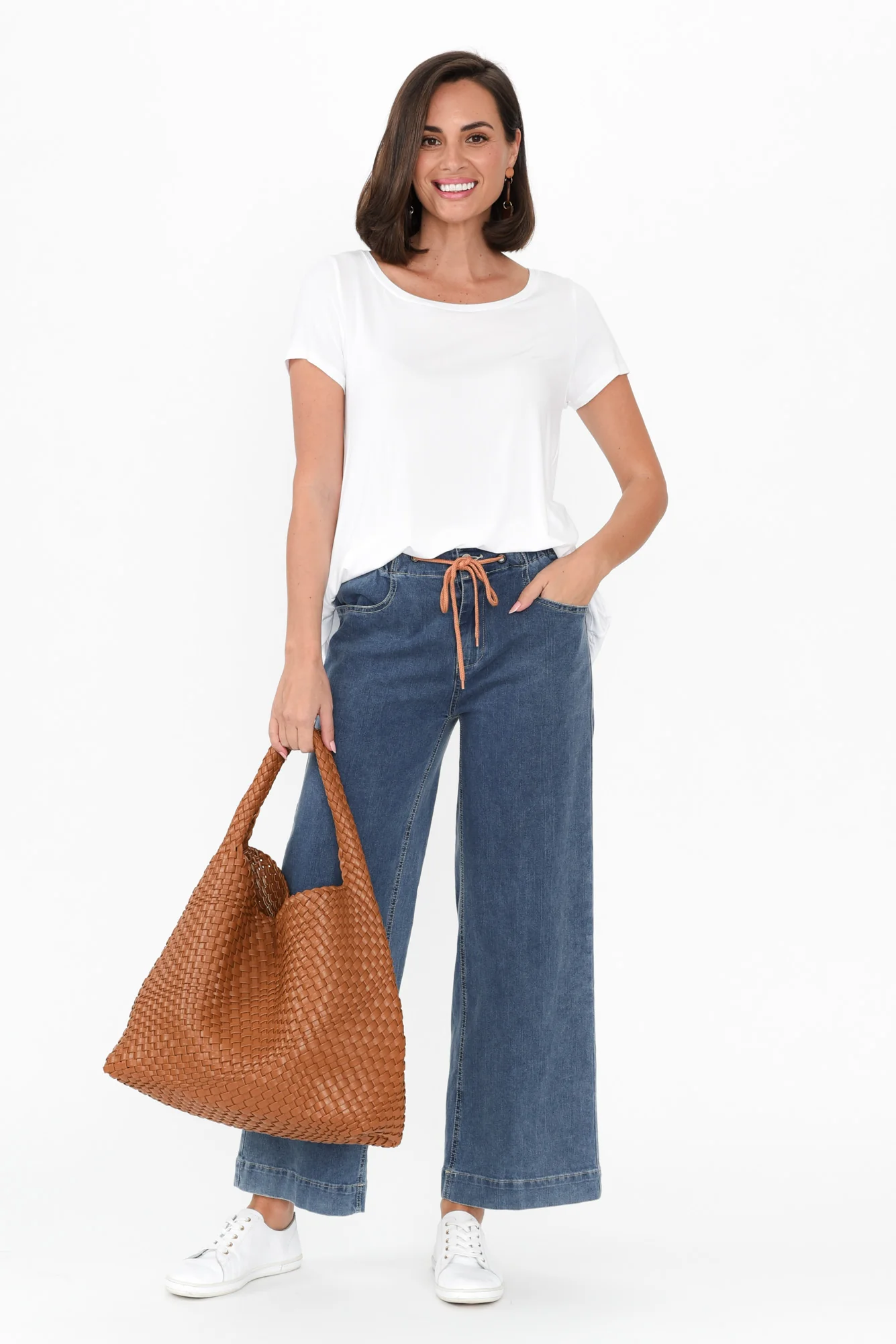 Halifax Dark Blue Denim Wide Leg Pants