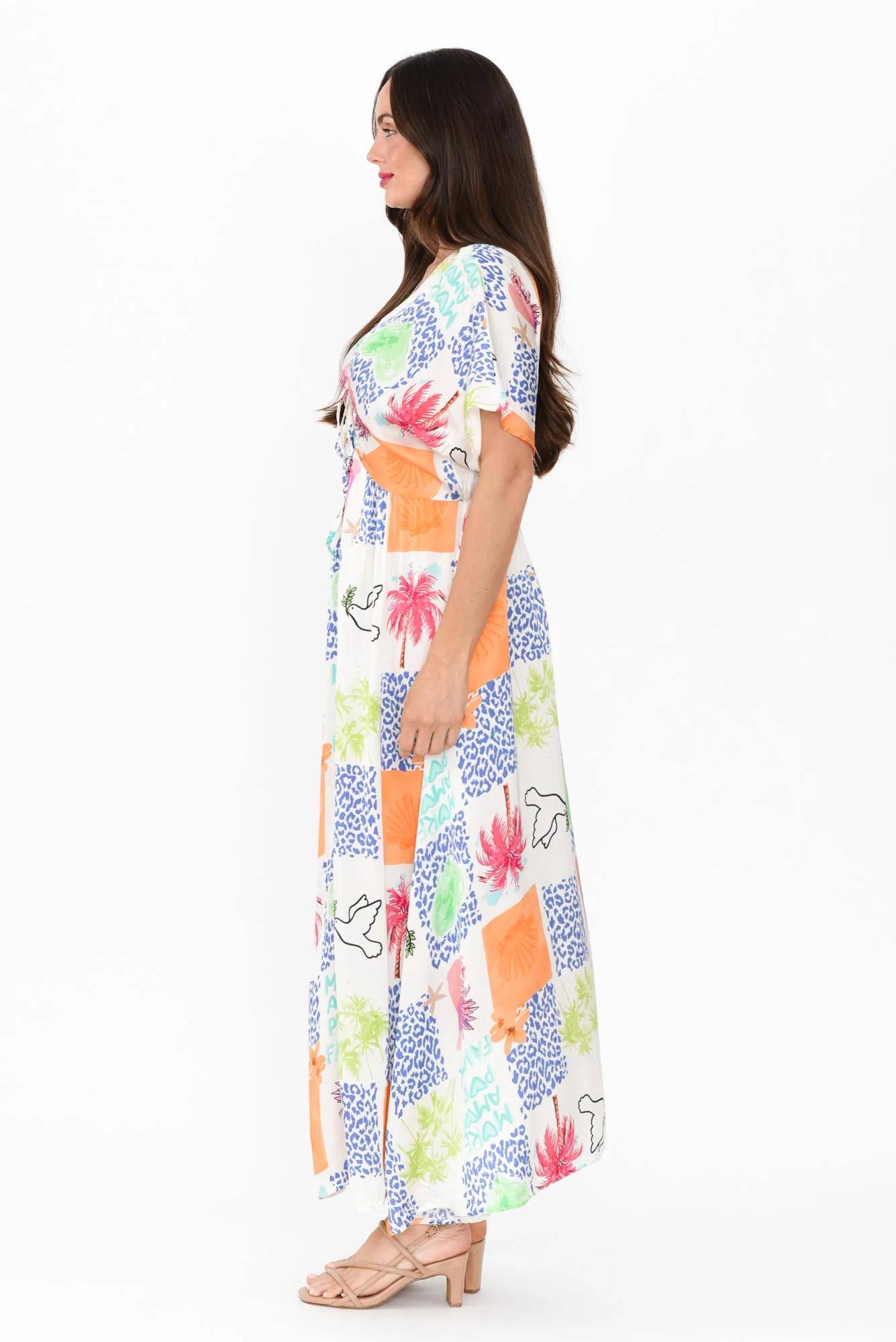 Rosina White Jungle Tie Dress