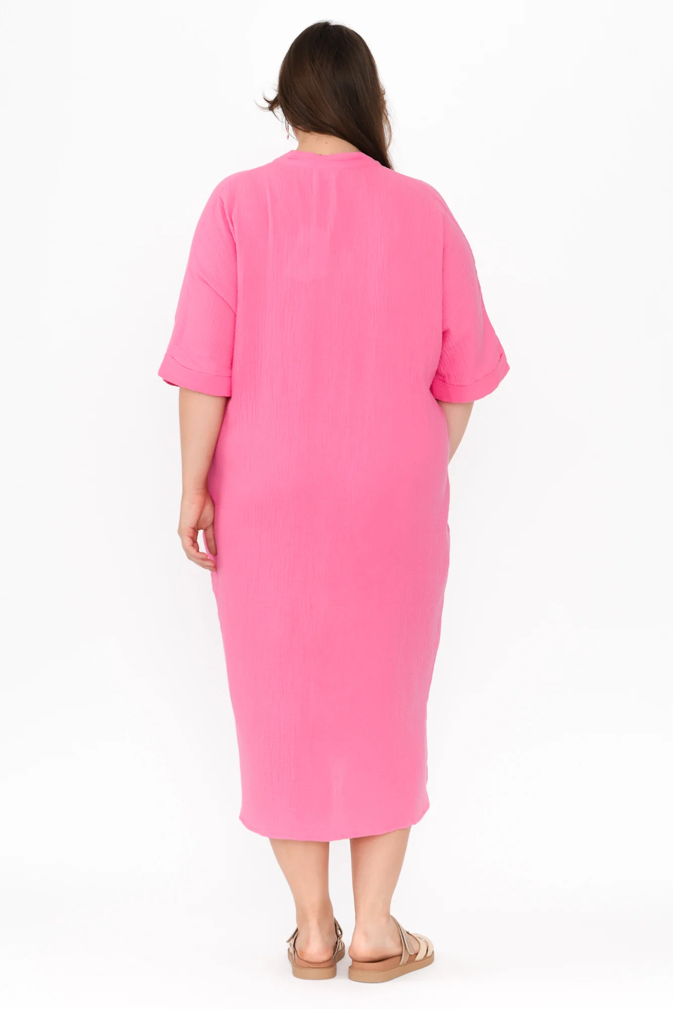 Juniper Pink Cotton Cheesecloth Dress