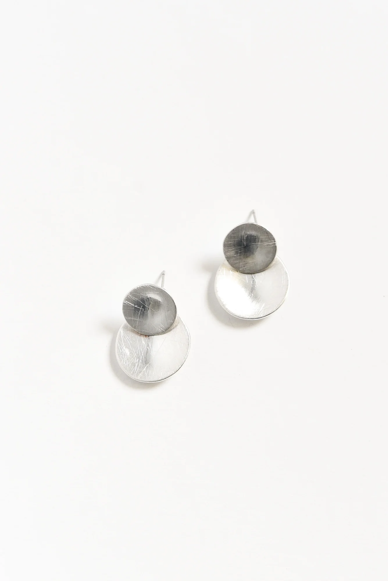 Kerra Silver Circle Drop Earrings