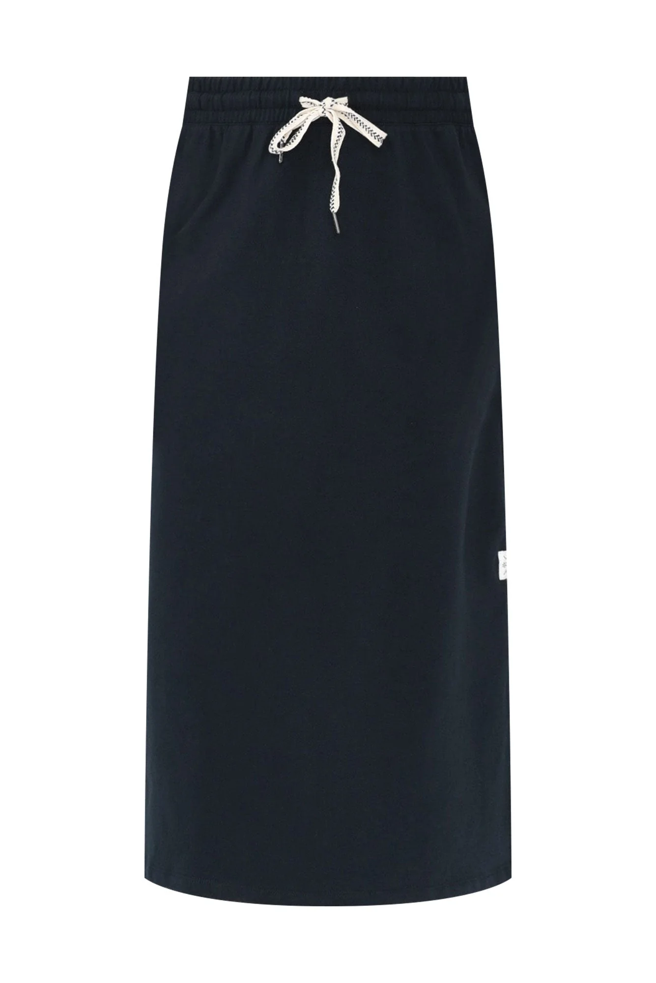 Travel Navy Cotton Maxi Skirt