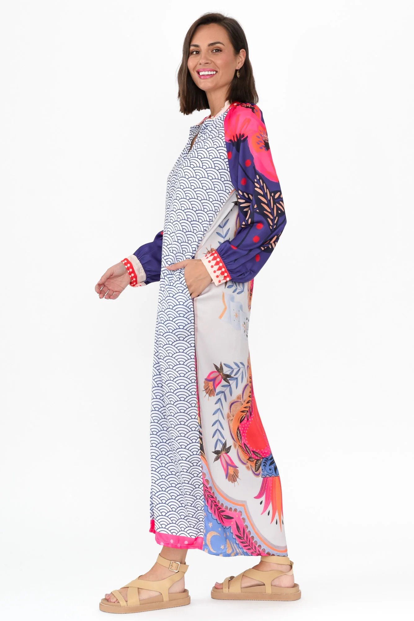 Maeva Navy Geo Shirt Dress