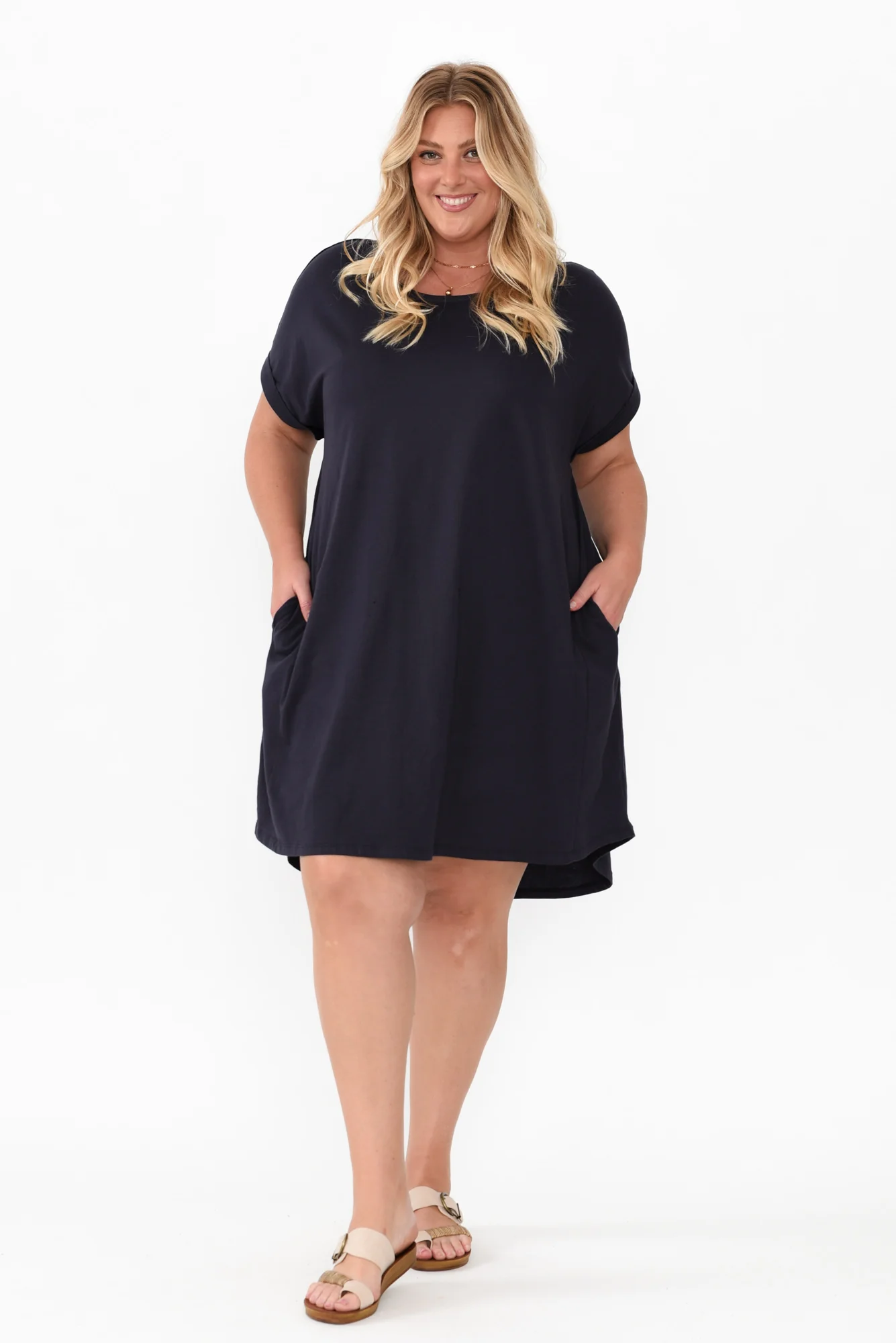 Maxine Charcoal Cotton T-Shirt Dress