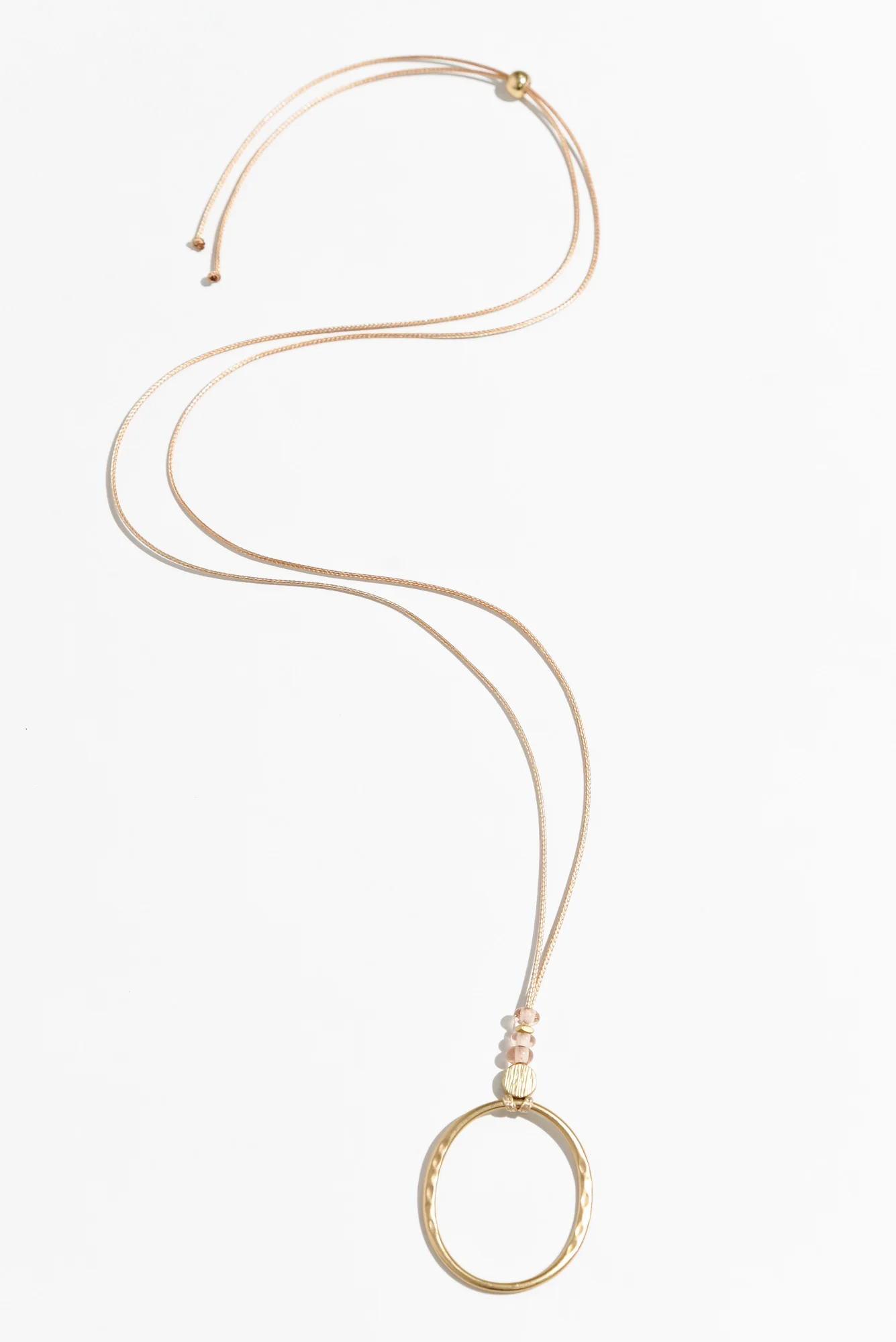 Renita Gold Pink Hoop Pendant Necklace