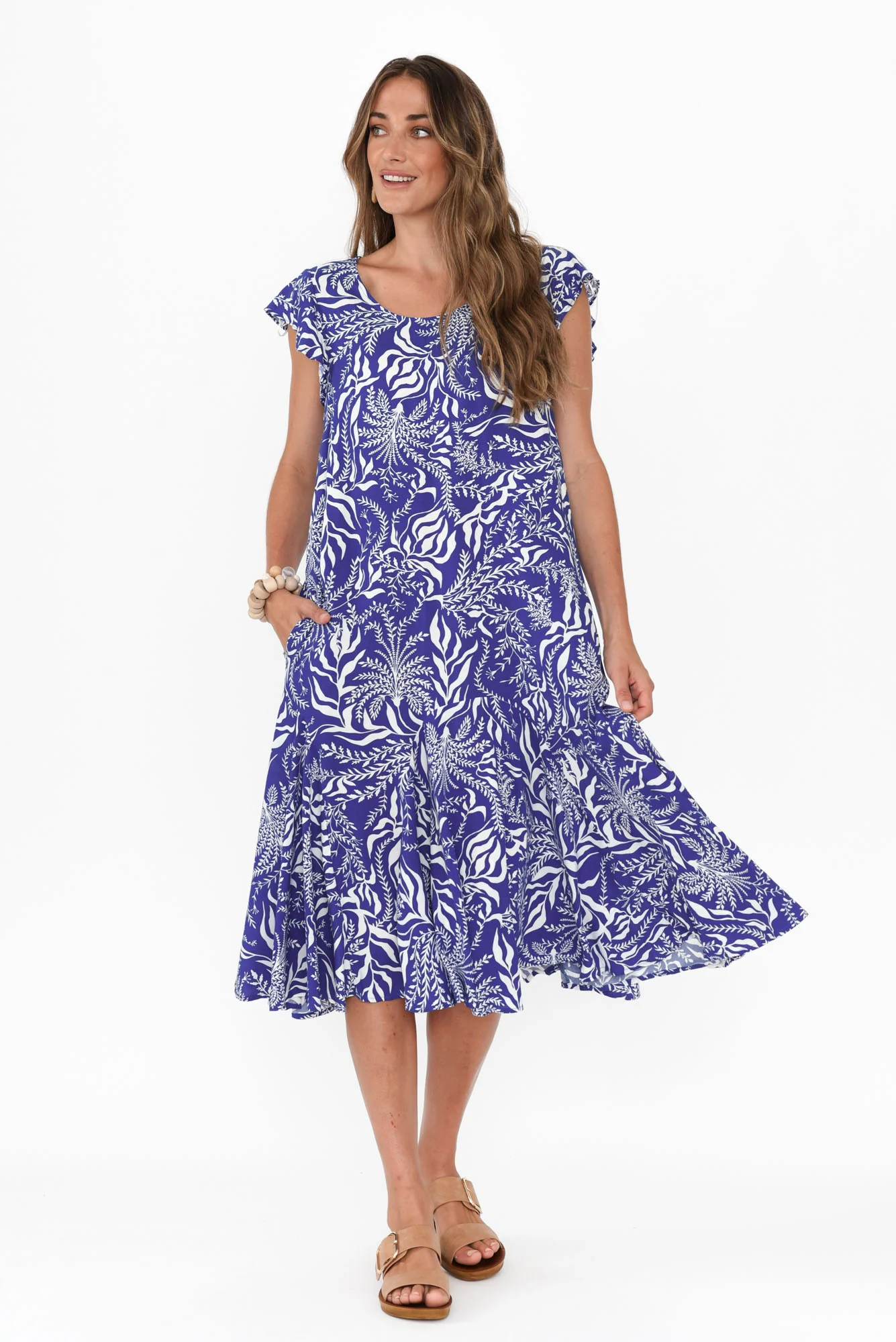 Hannah Blue Havana Midi Dress
