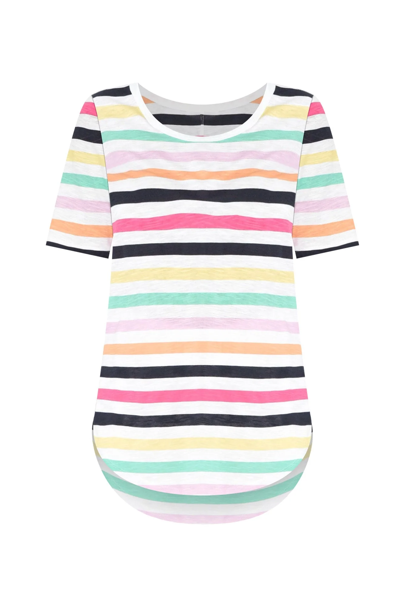 Ariana Rainbow Stripe Cotton Tee