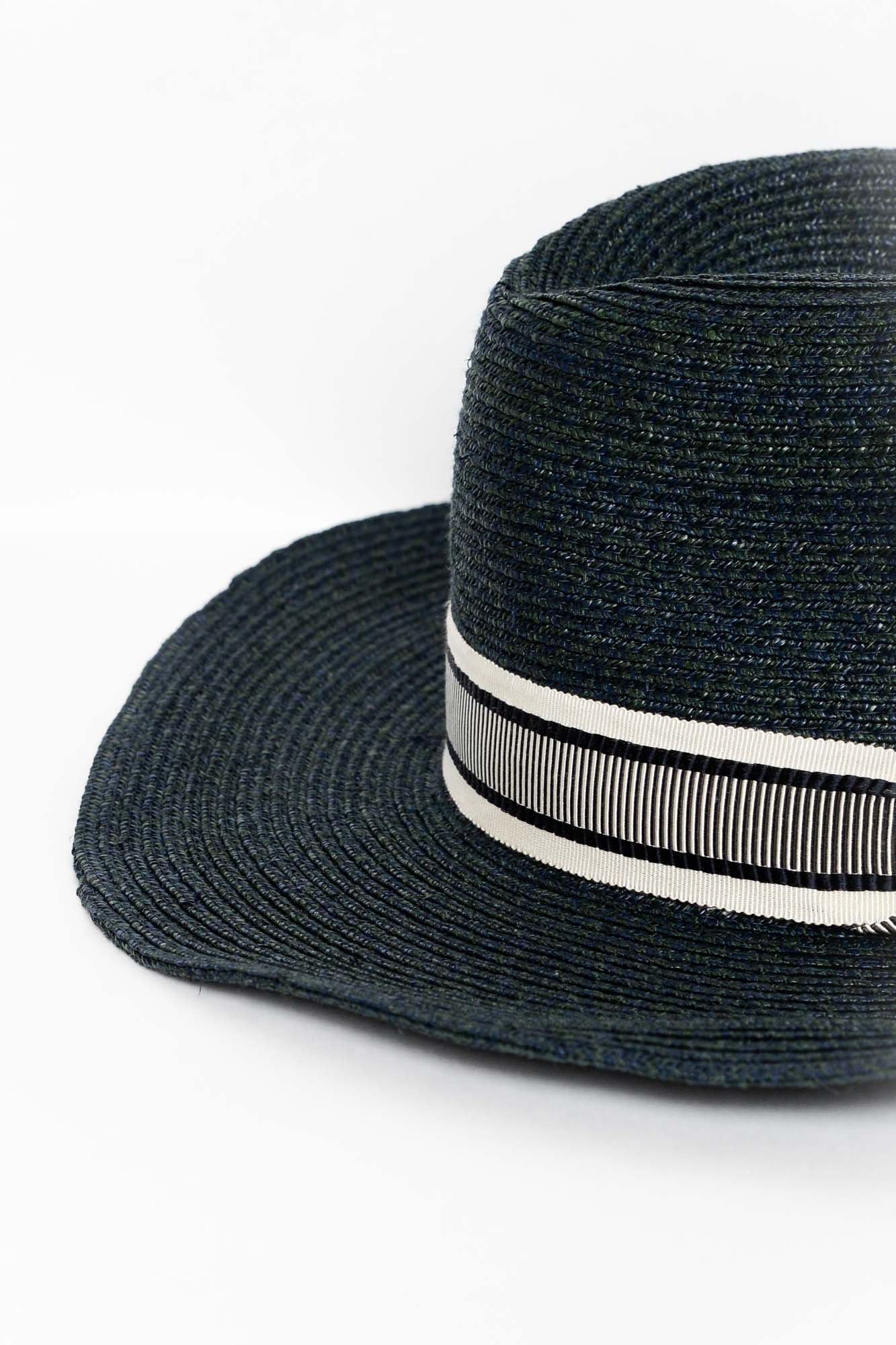 Belmont Navy Raffia Fedora