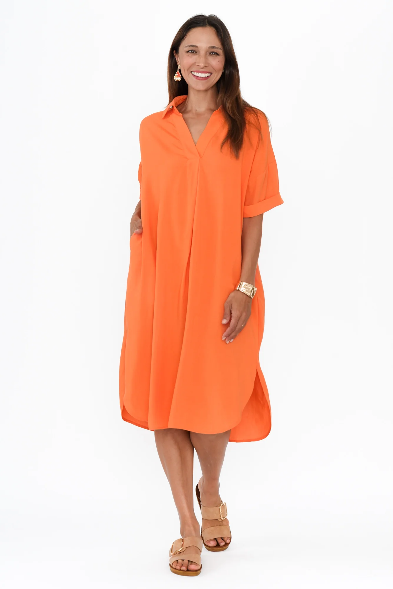 Kazi Orange Shirt Dress
