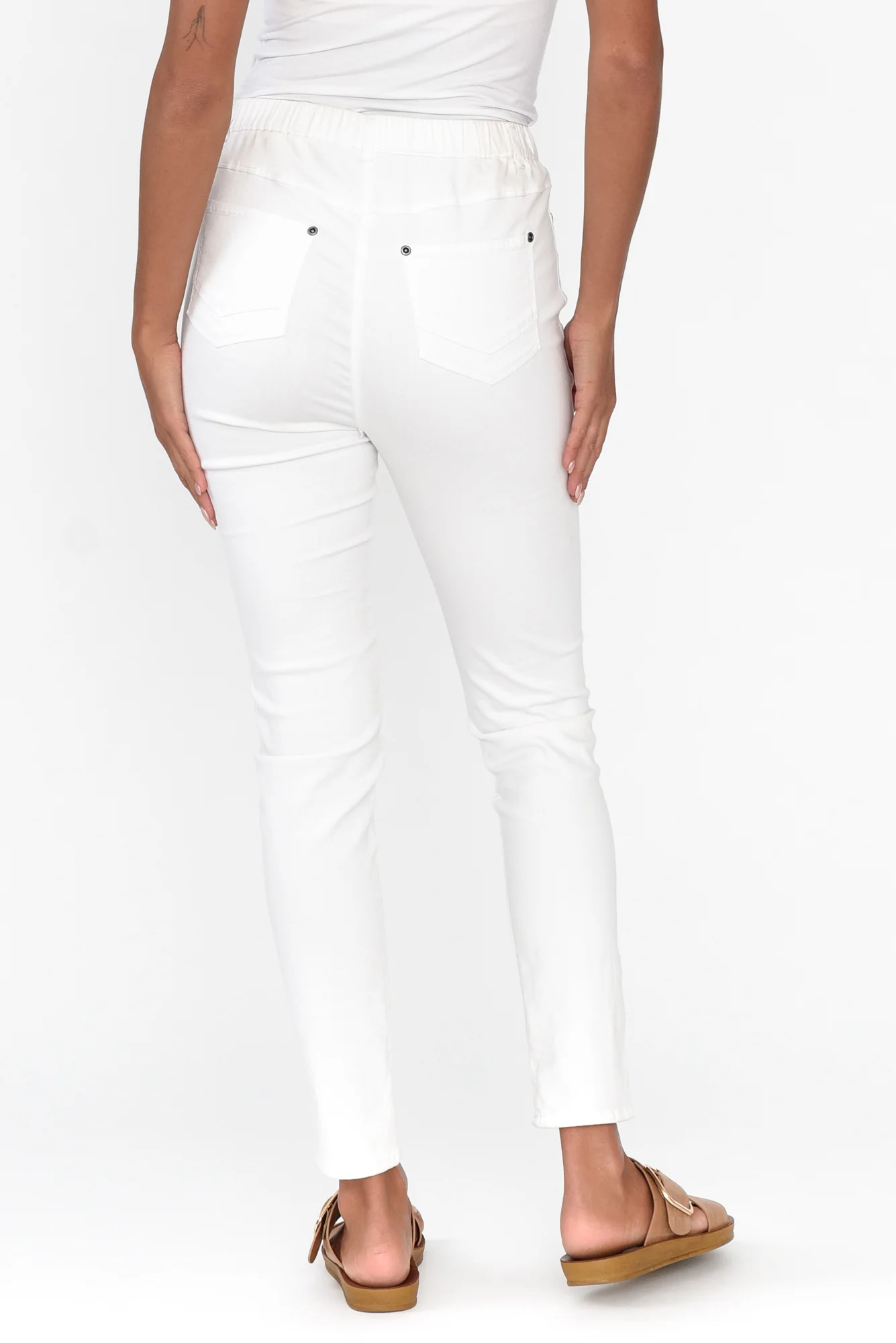 Reed White Stretch Cotton Pants