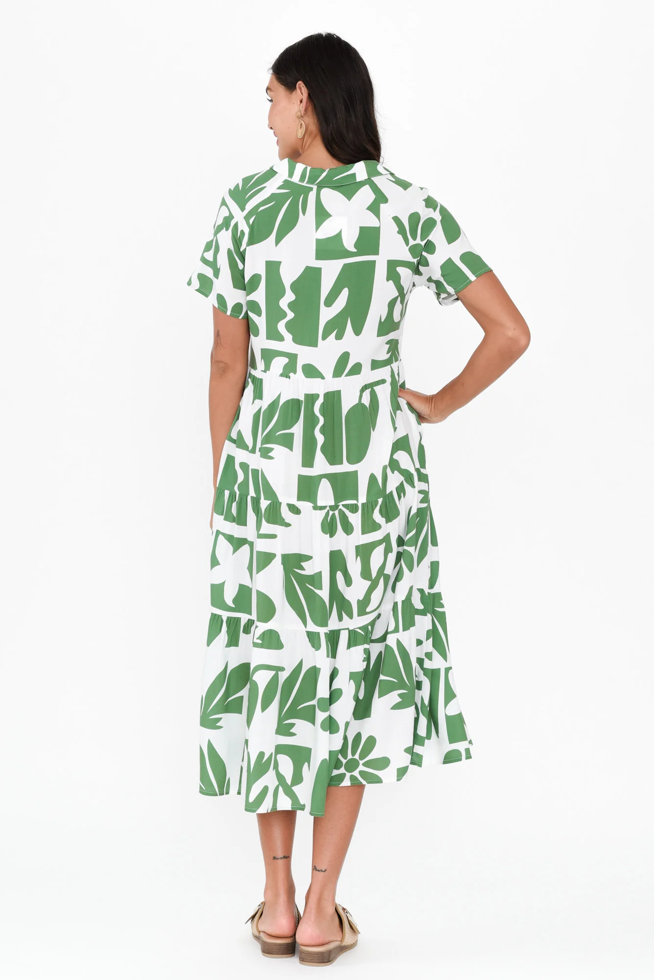 Gabi Green Tiered Dress