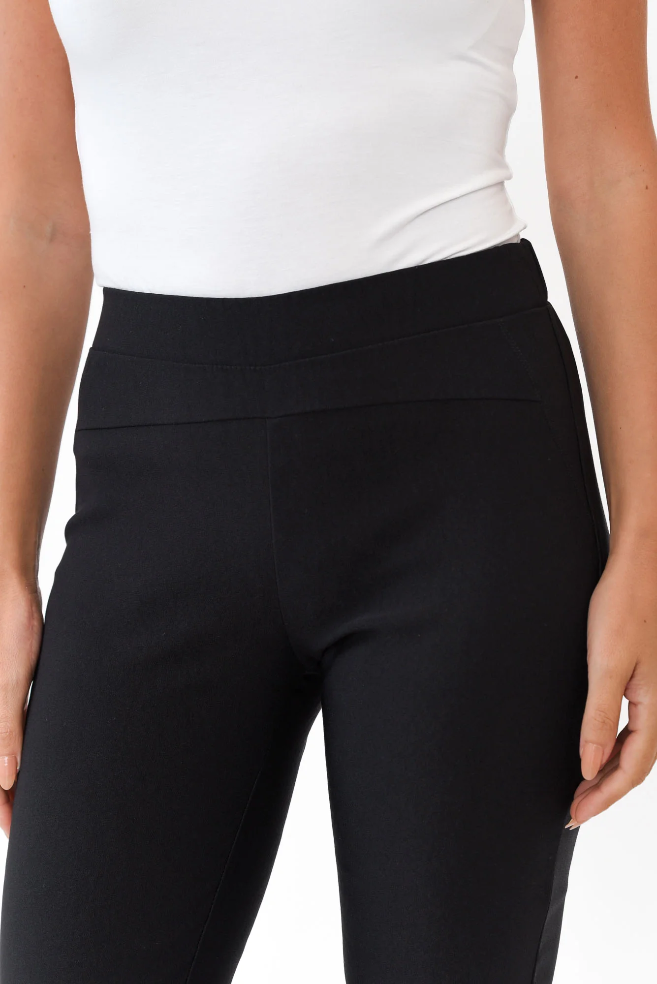 Olympia Black Straight 7/8 Pants