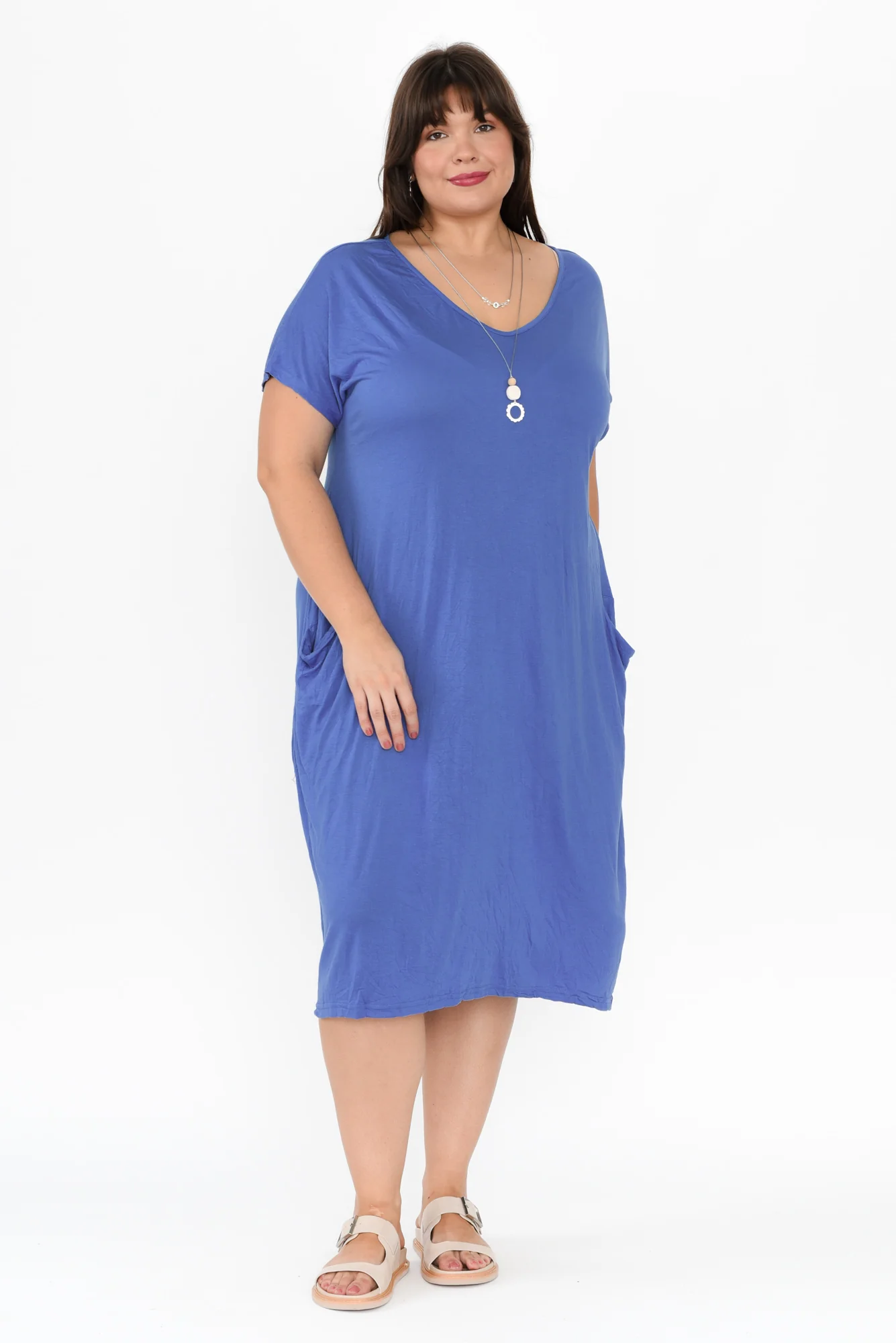 Travel Cobalt Crinkle Cotton Dress