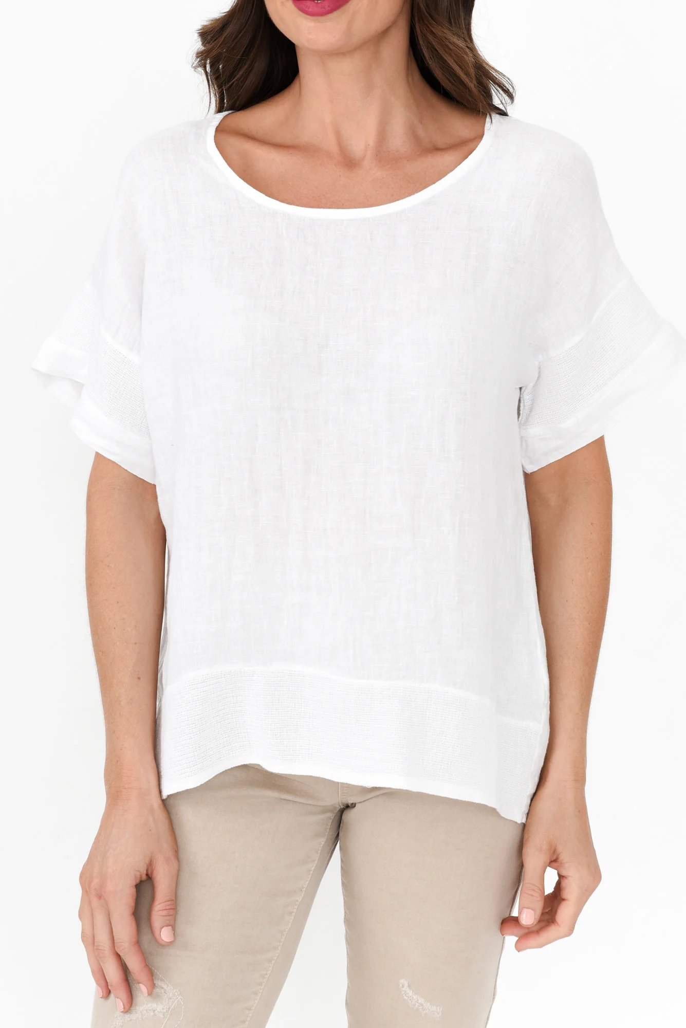 Kaya White Linen Top