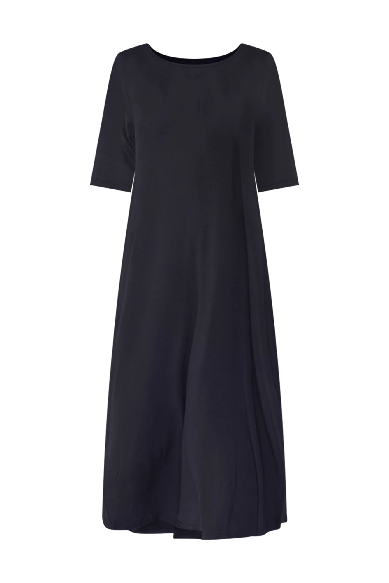 Navy Micro Modal Tri Drape Dress