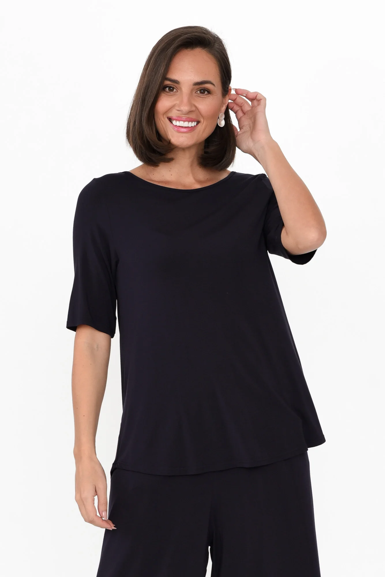 Buttery Navy Half Sleeve Tee