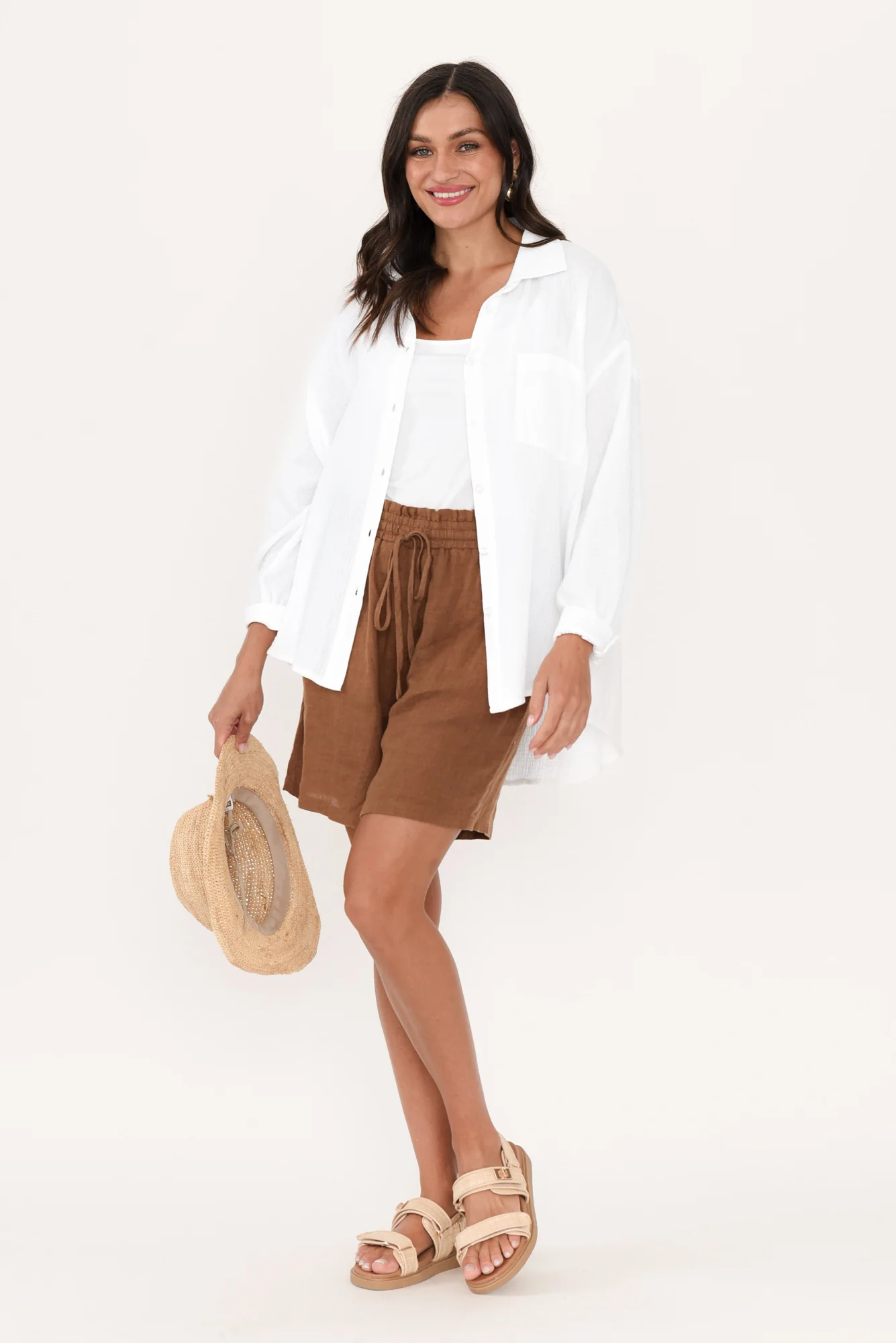 Natalia White Cotton Cheesecloth Shirt
