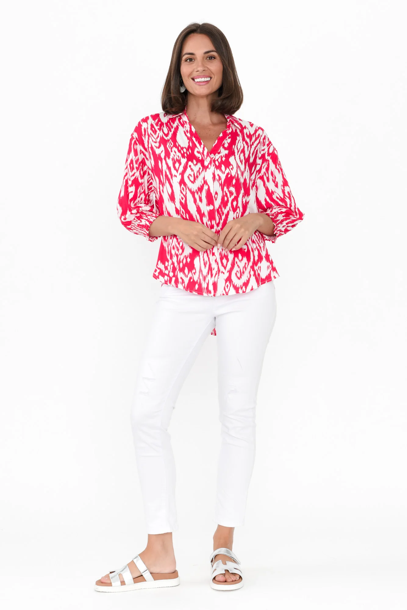 Jemima Pink Ikat Shirt