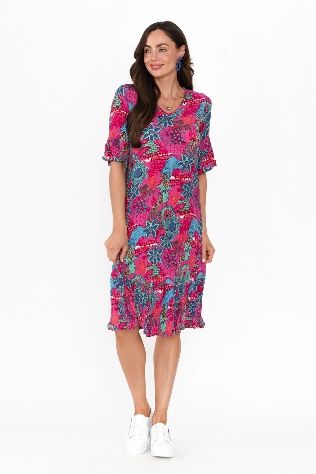 Calla Pink Petal Crinkle Dress
