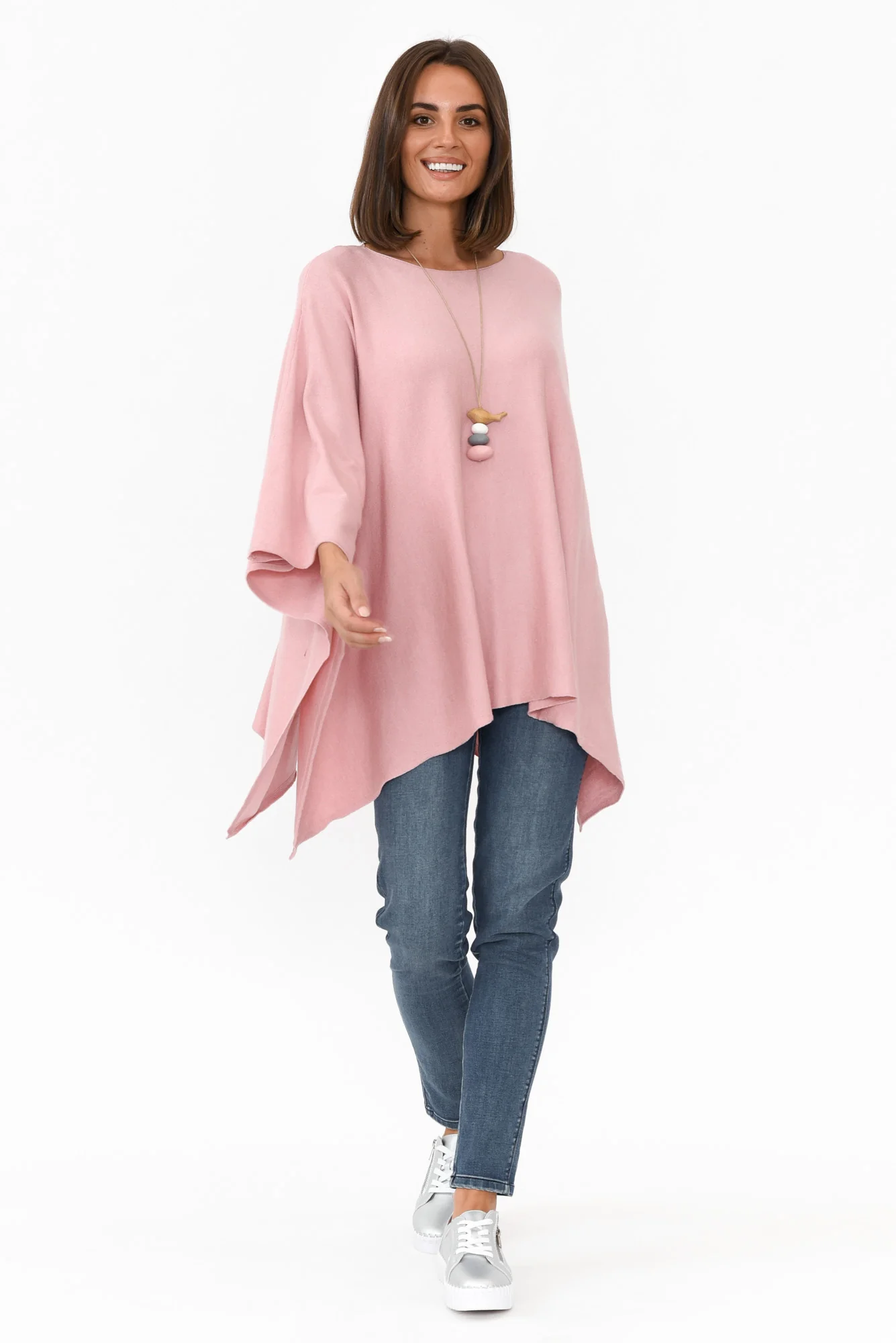 Timothy Pink Cotton Stretch Poncho