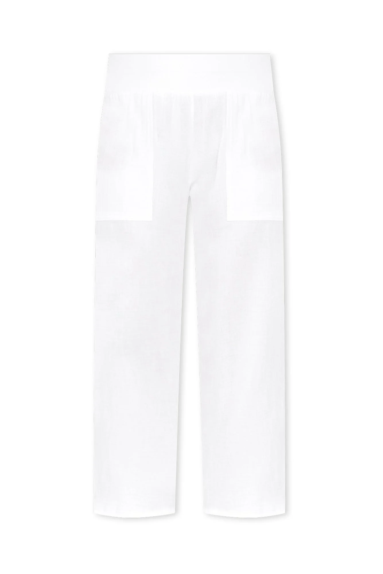 Athos White Cotton Cheesecloth 7/8 Pants