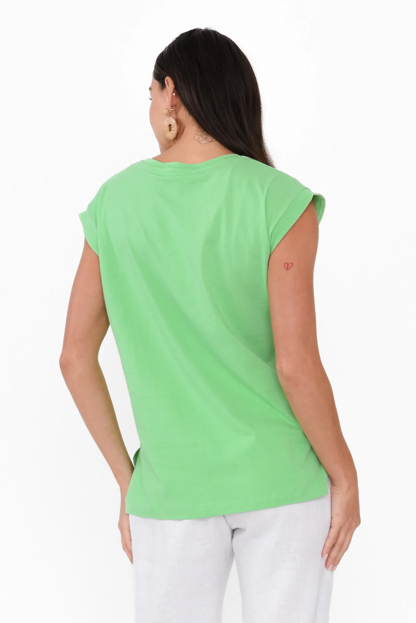 Michaela Green Cotton Top