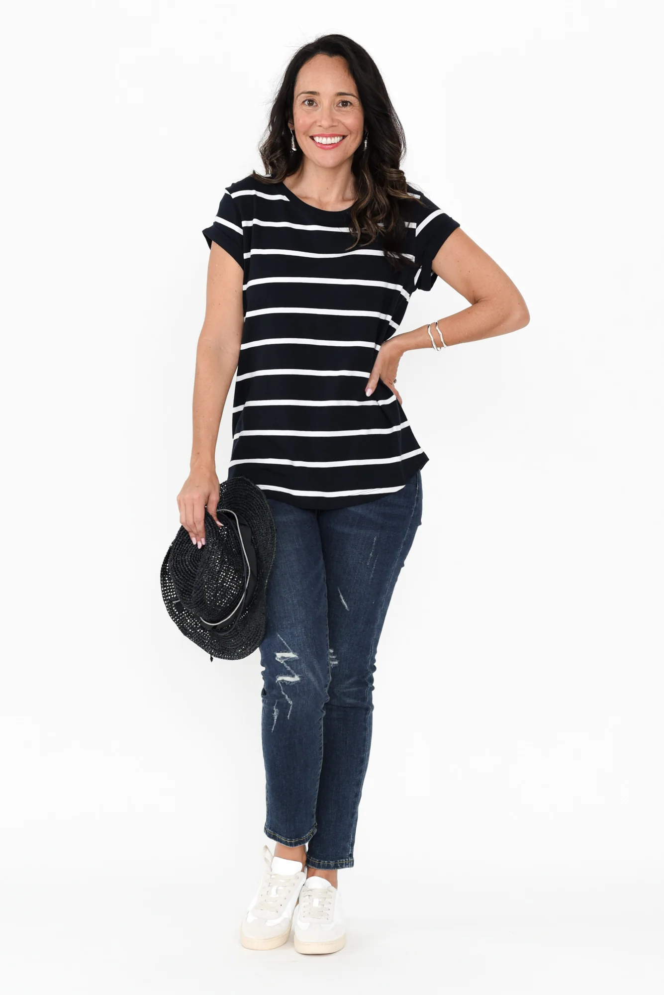 Manly Navy Stripe Cotton Tee