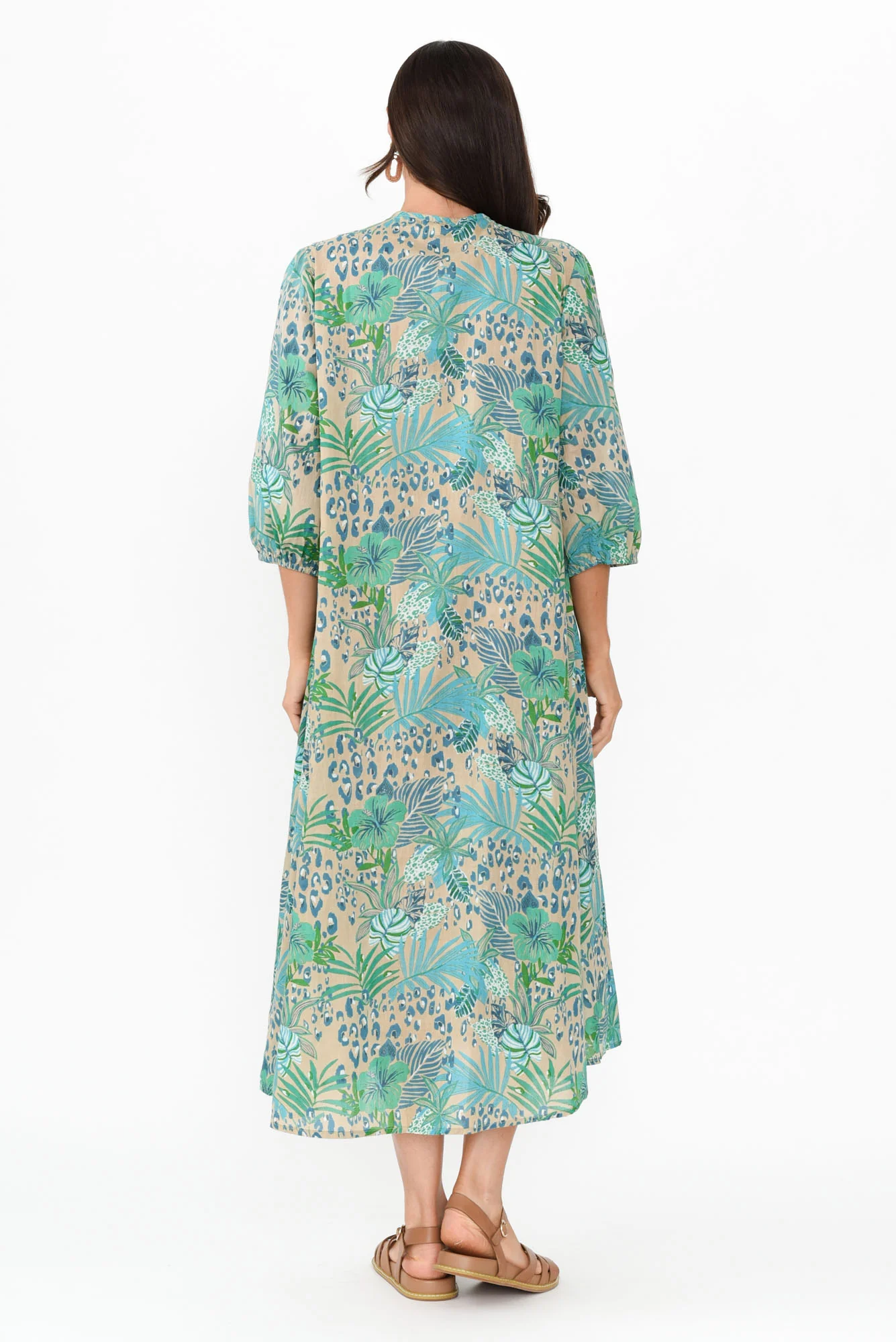 Fria Blue Jungle Cotton Dress