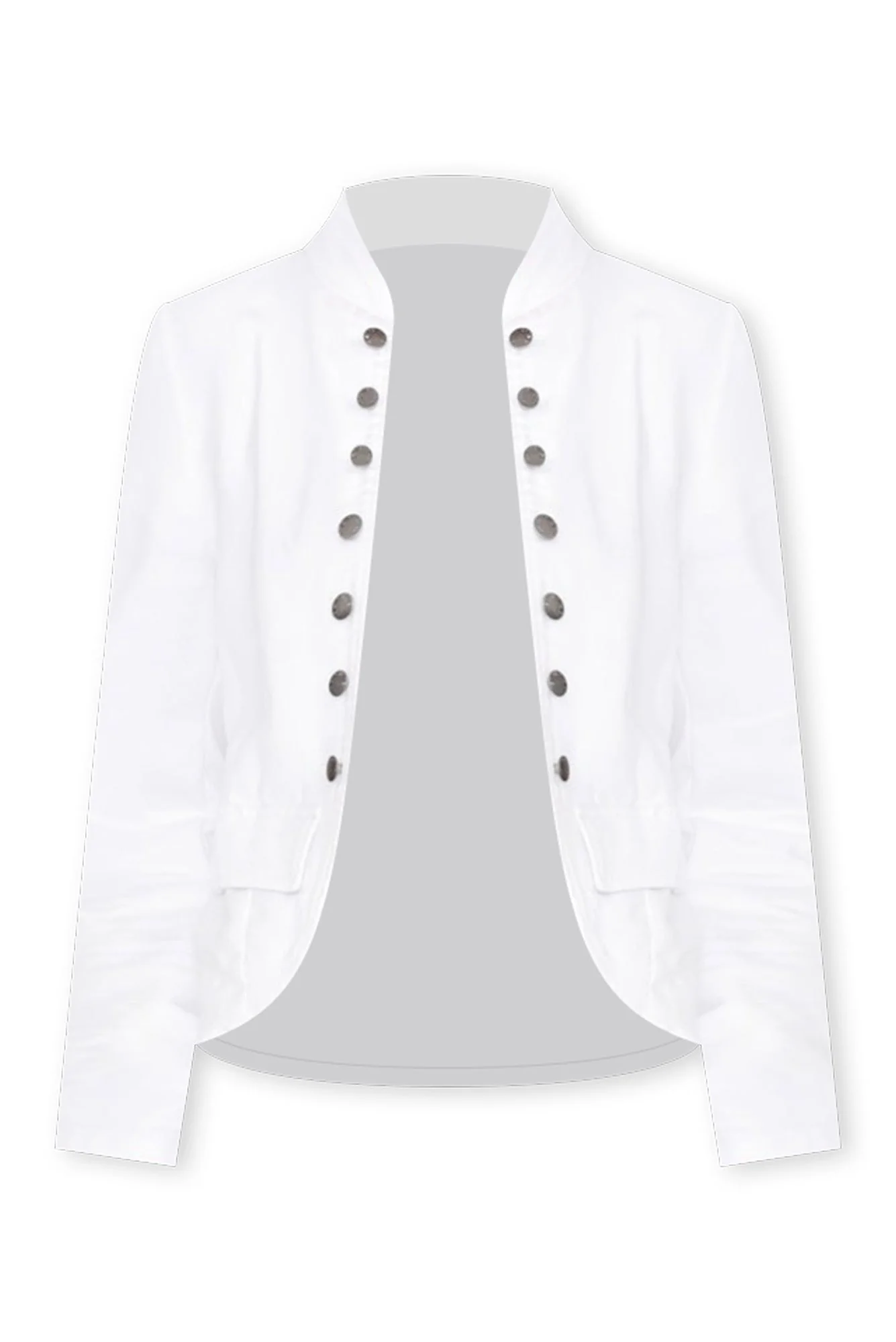 Stacey White Cotton Military Jacket