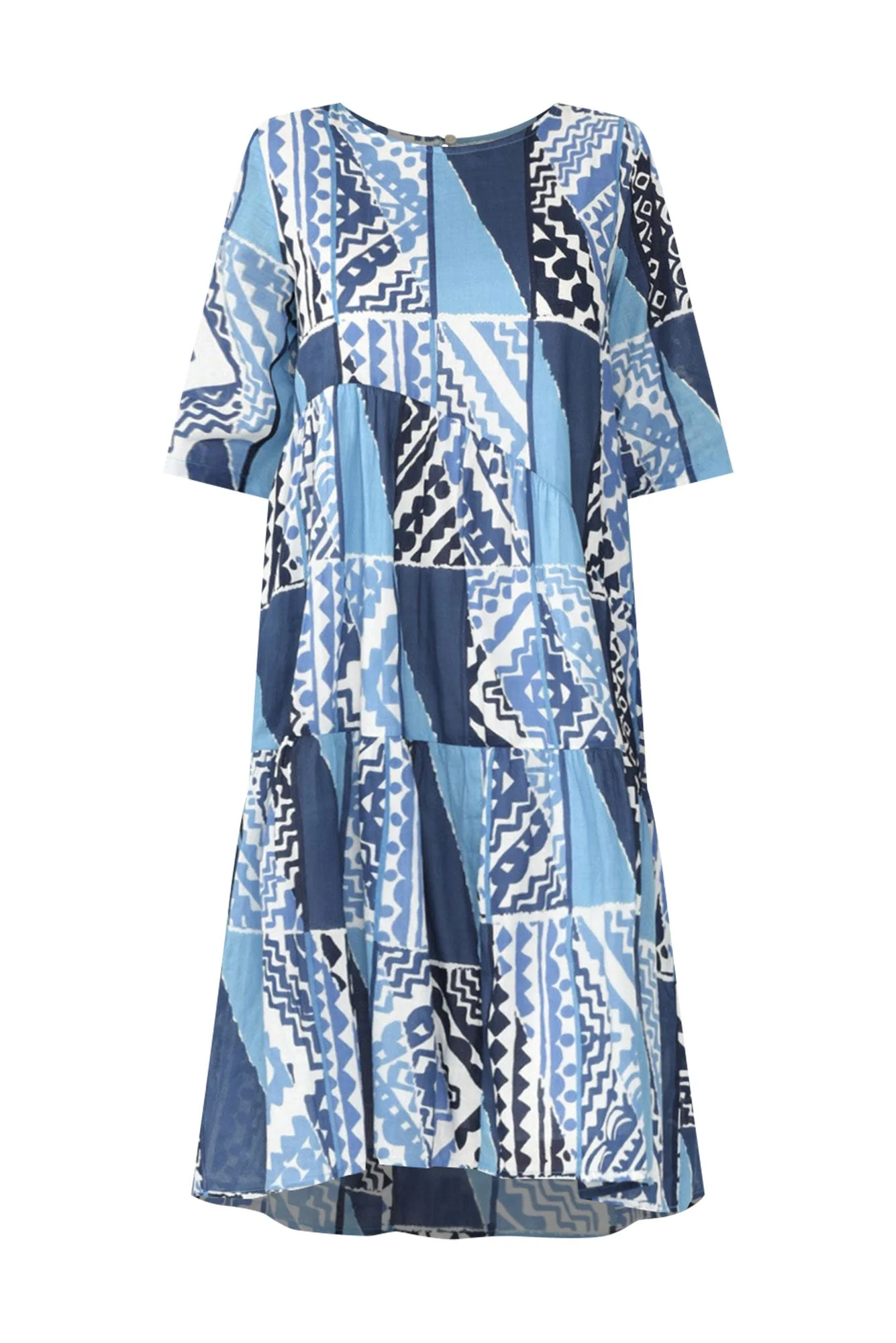 Violetta Blue Motif Cotton Dress