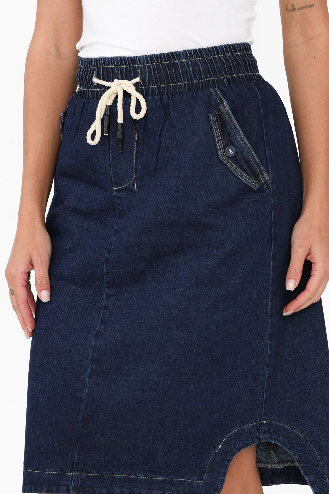 Desiree Blue Denim Pocket Skirt