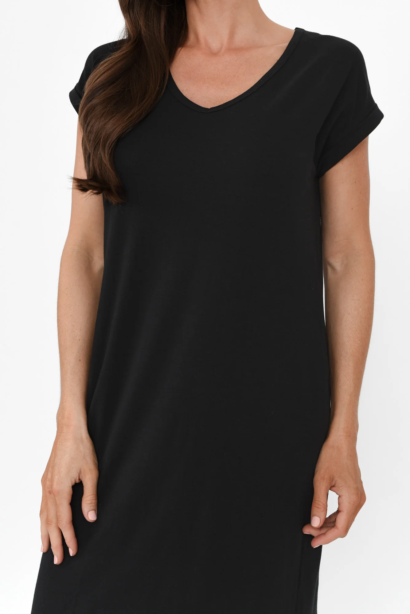 Lavin Black Cotton Stretch Dress