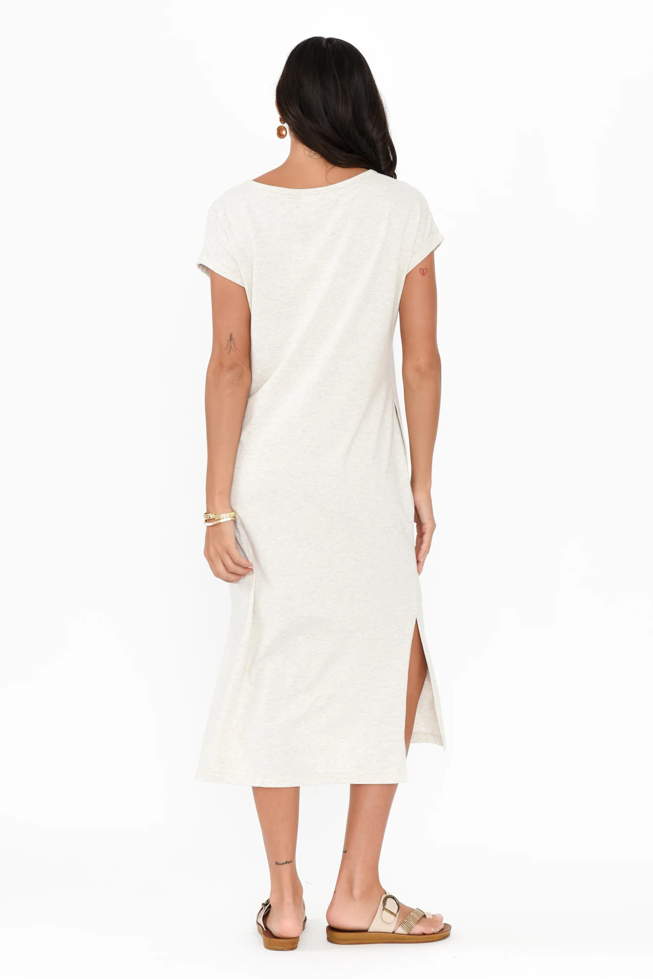 Lavin Grey Marle Cotton Stretch Dress