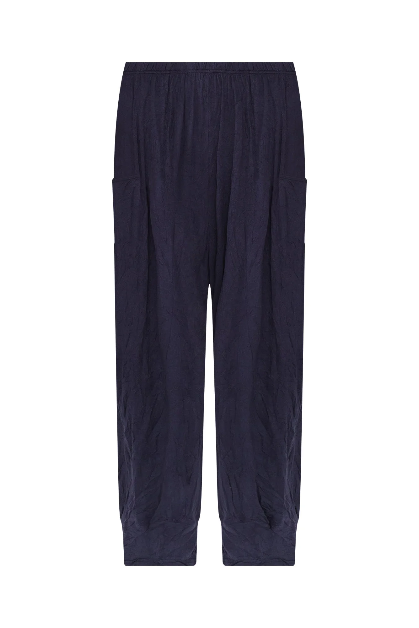 Rylee Dark Navy Crinkle Cotton Pants