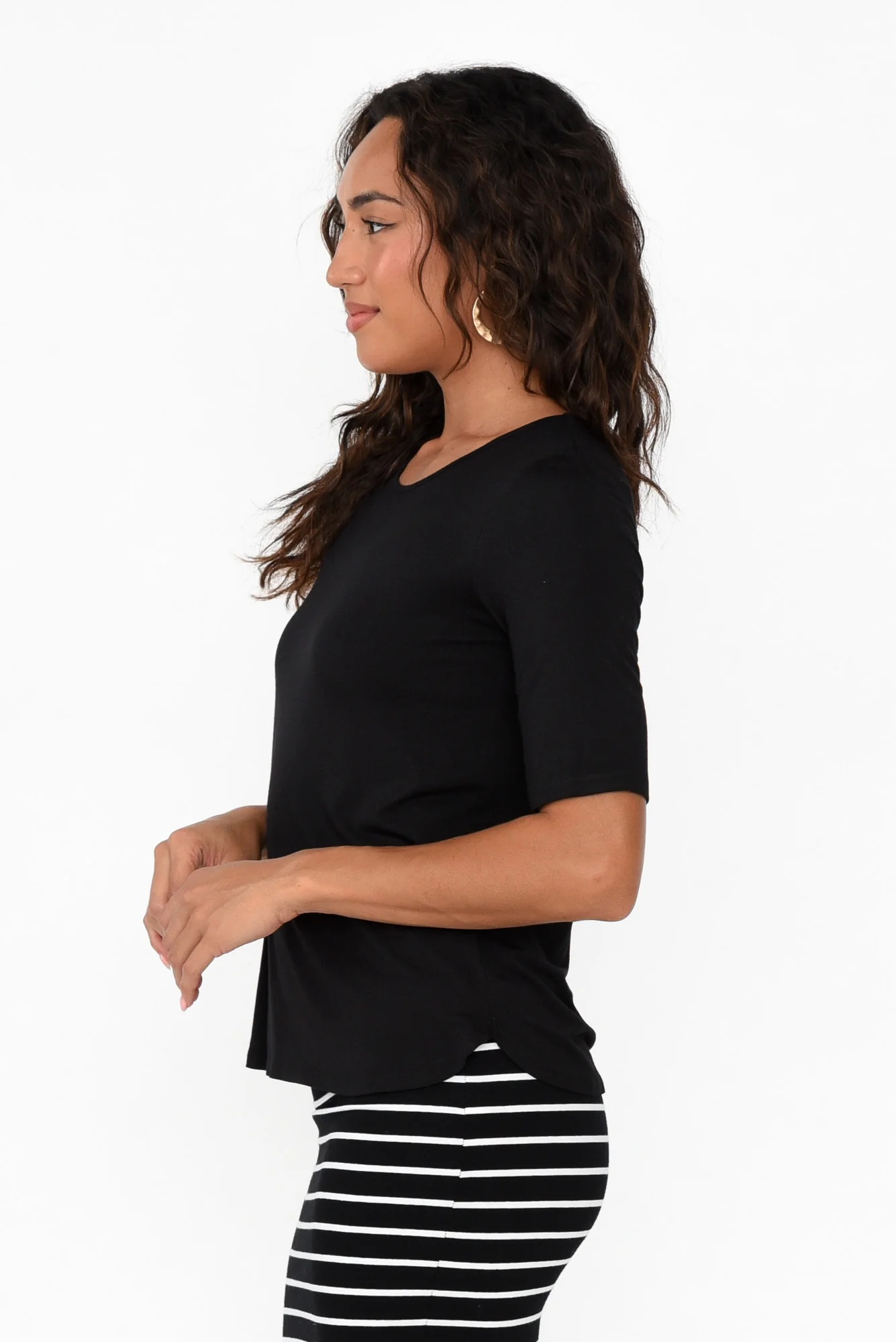 Sophie Black Bamboo Top