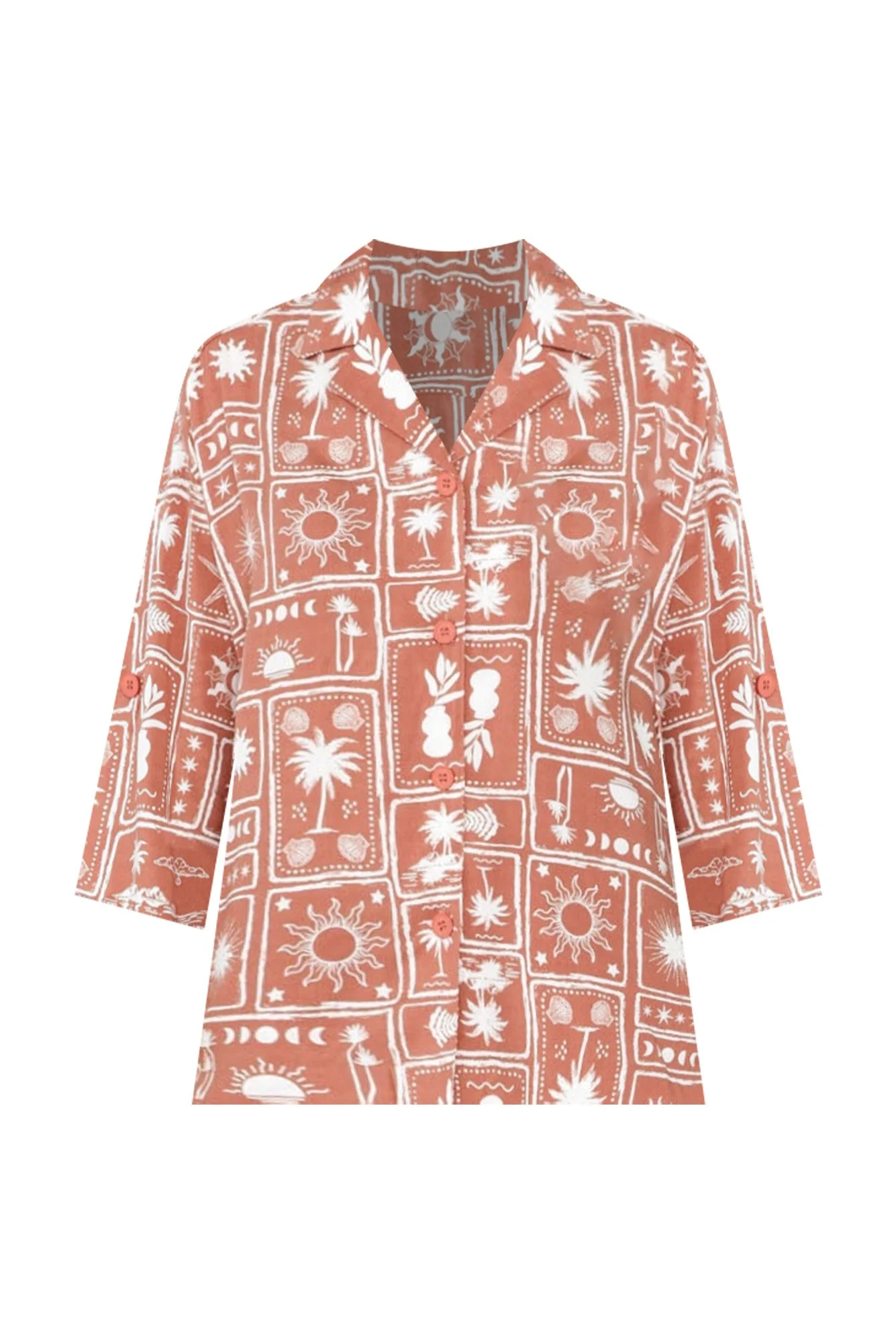 Deb Rust Tropical Collared Shirt