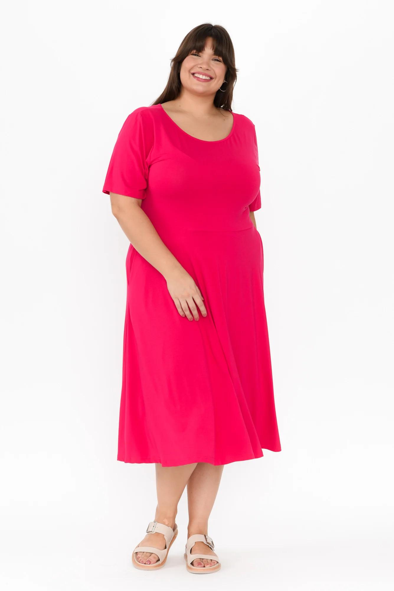 Jasmine Raspberry Bamboo Pocket Dress