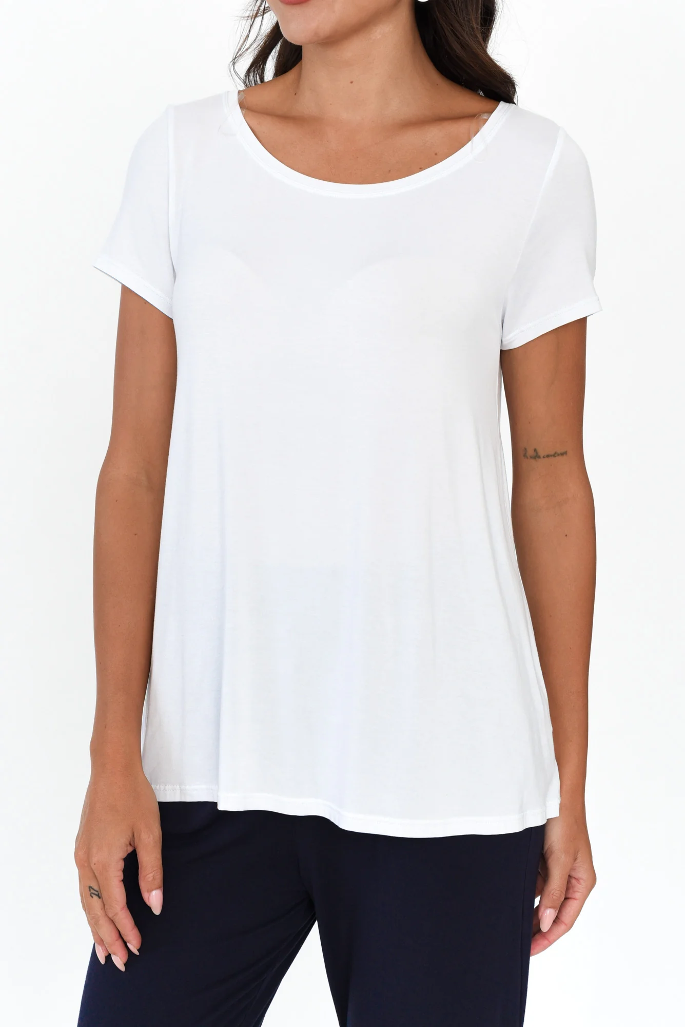 White Micro Modal Swing Tee