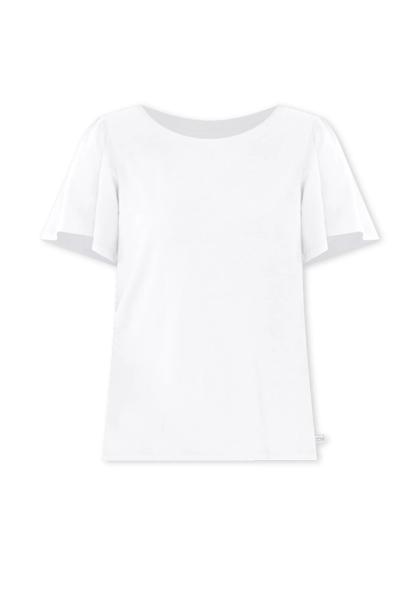 Calgary White Cotton Flutter Sleeve Top