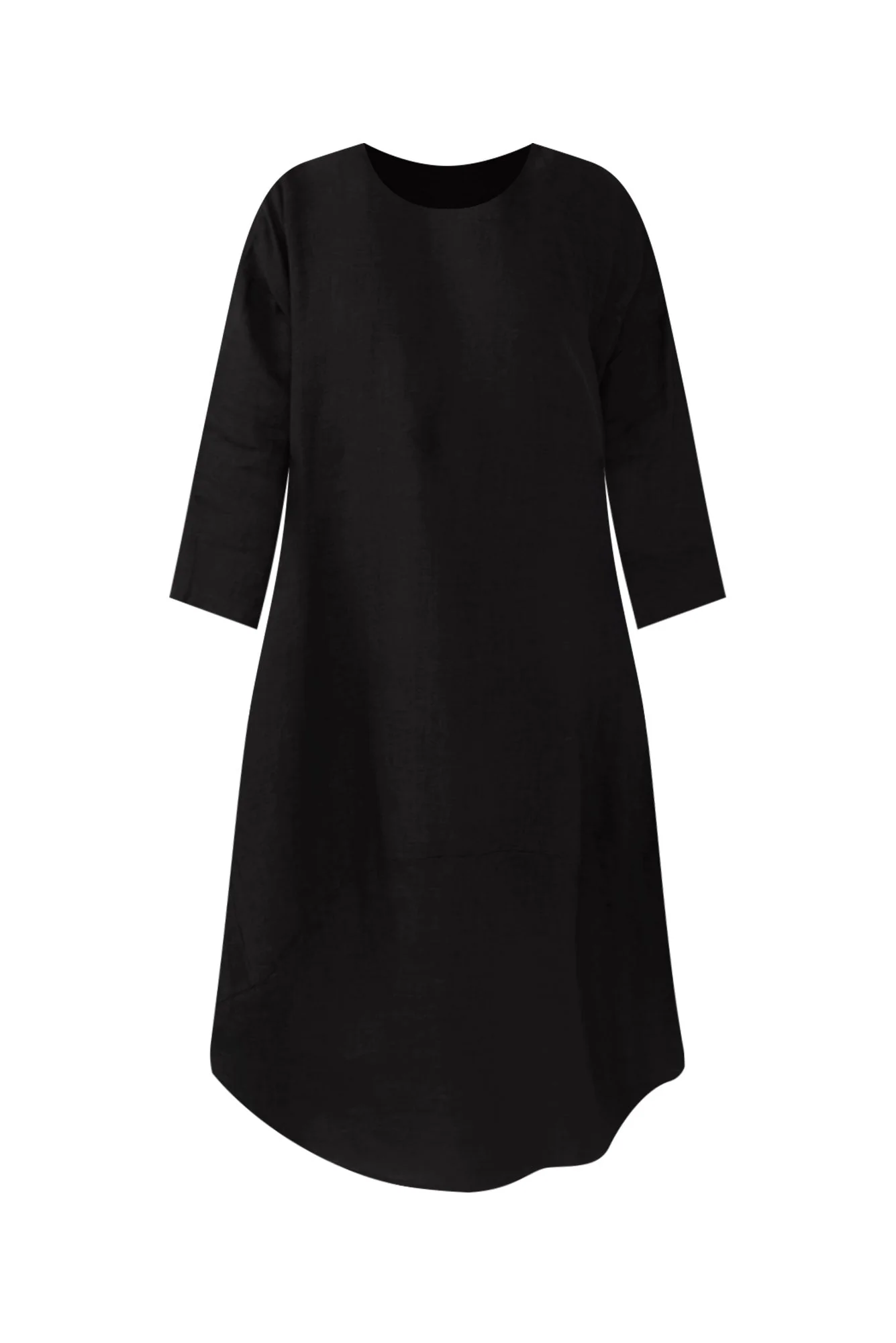 Kana Black Linen Dress