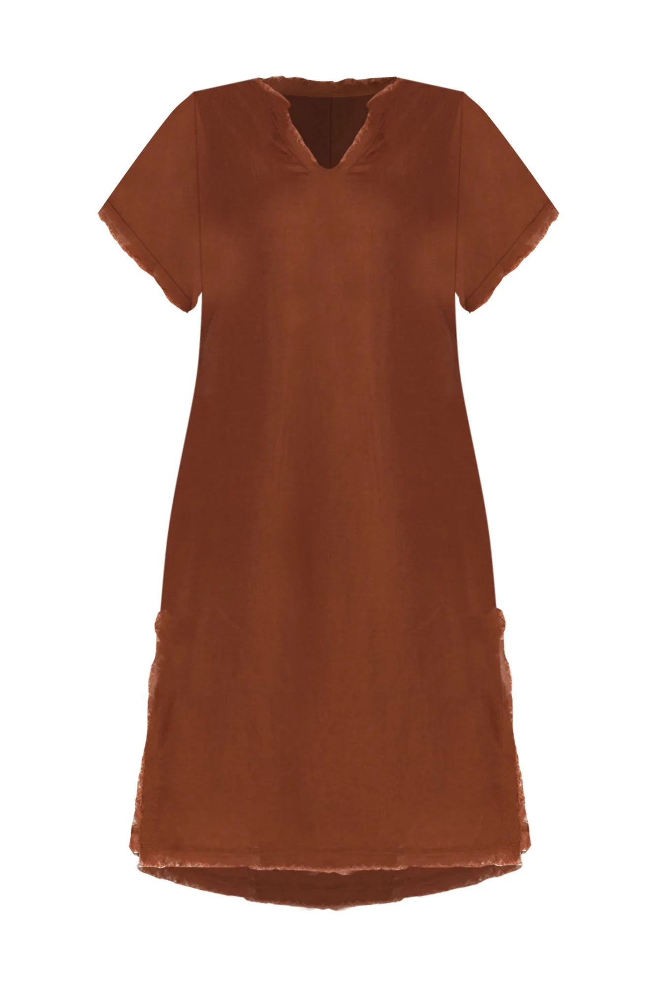 Darlene Brown Linen Blend Dress