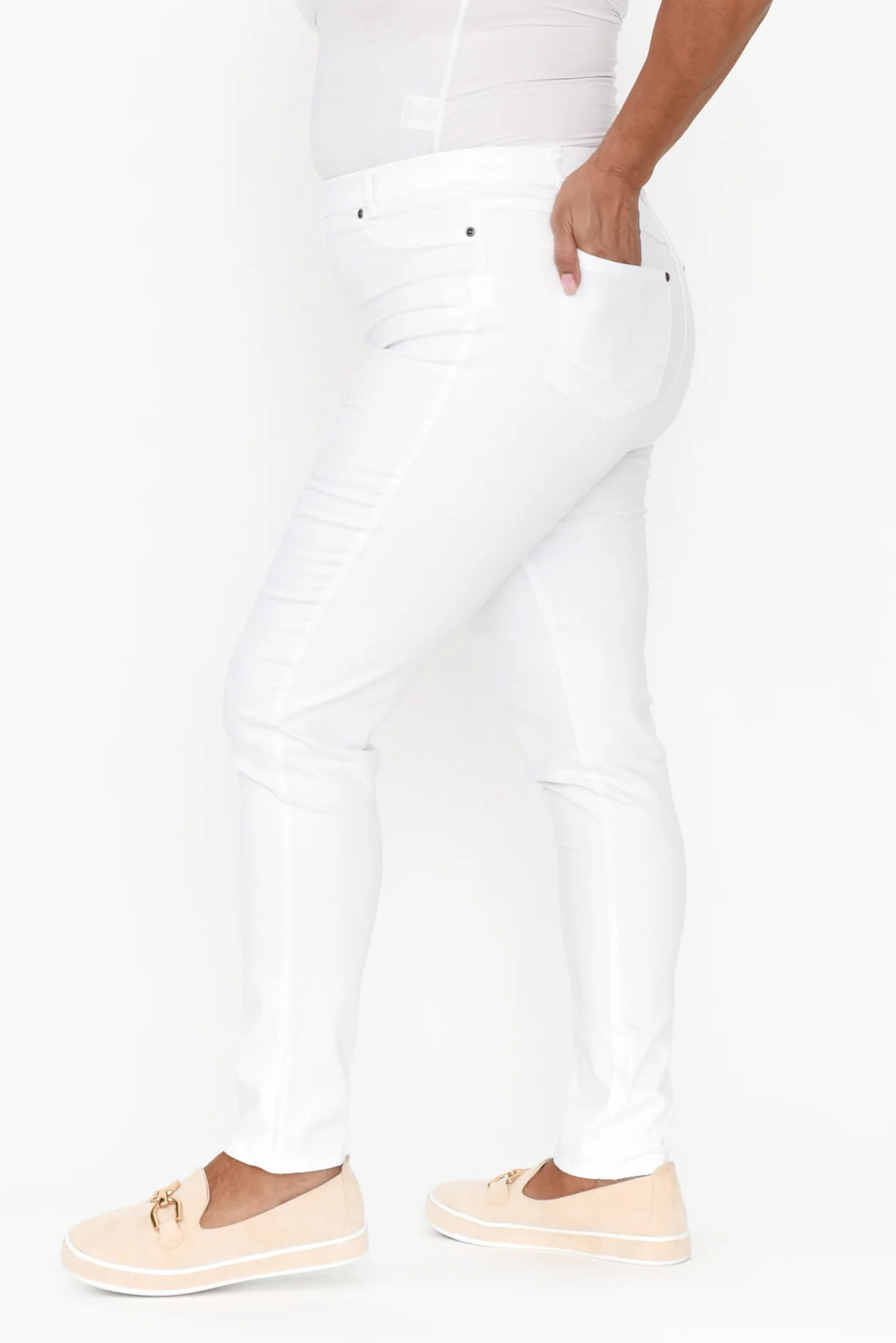 Reed White Stretch Cotton Pants