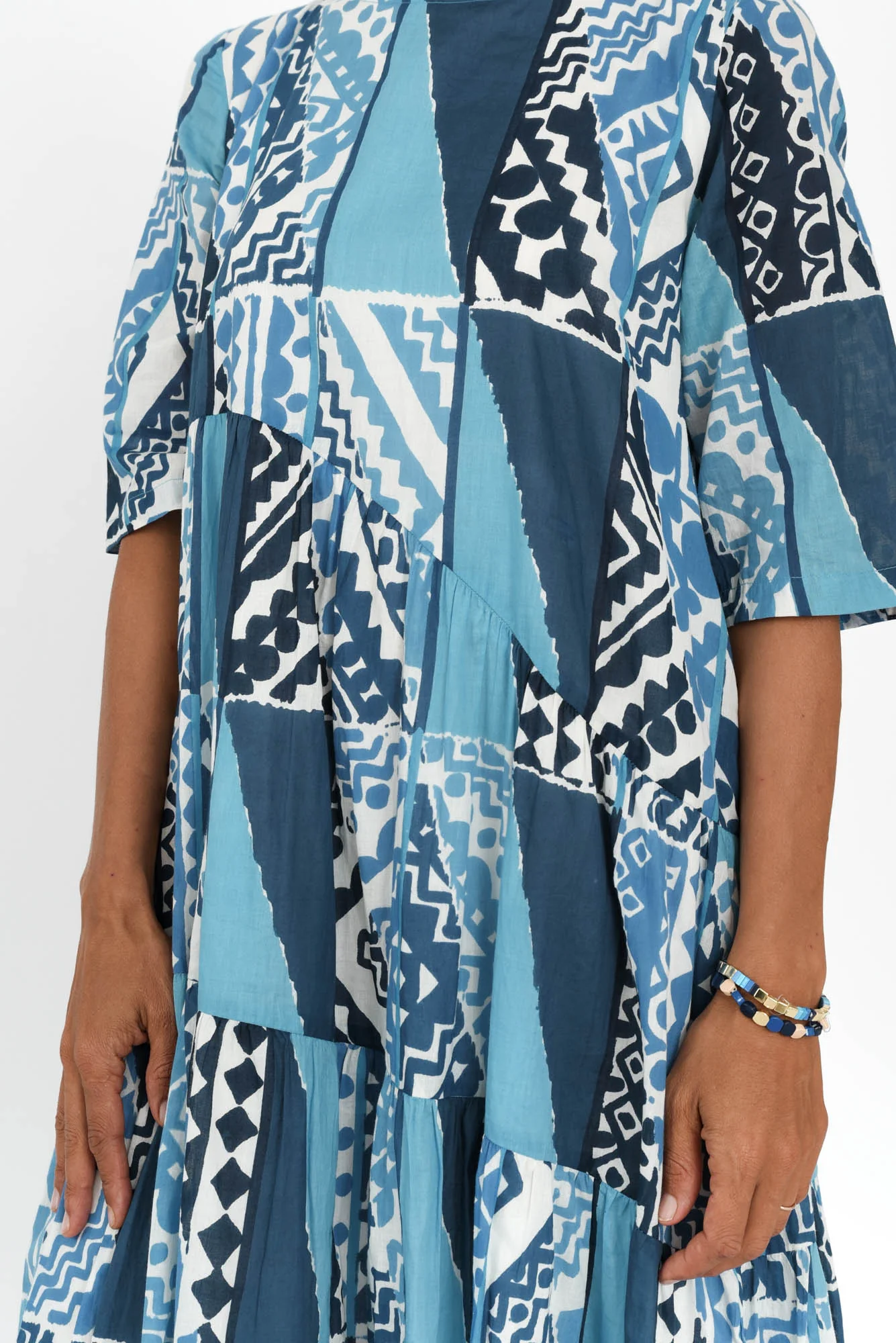 Violetta Blue Motif Cotton Dress