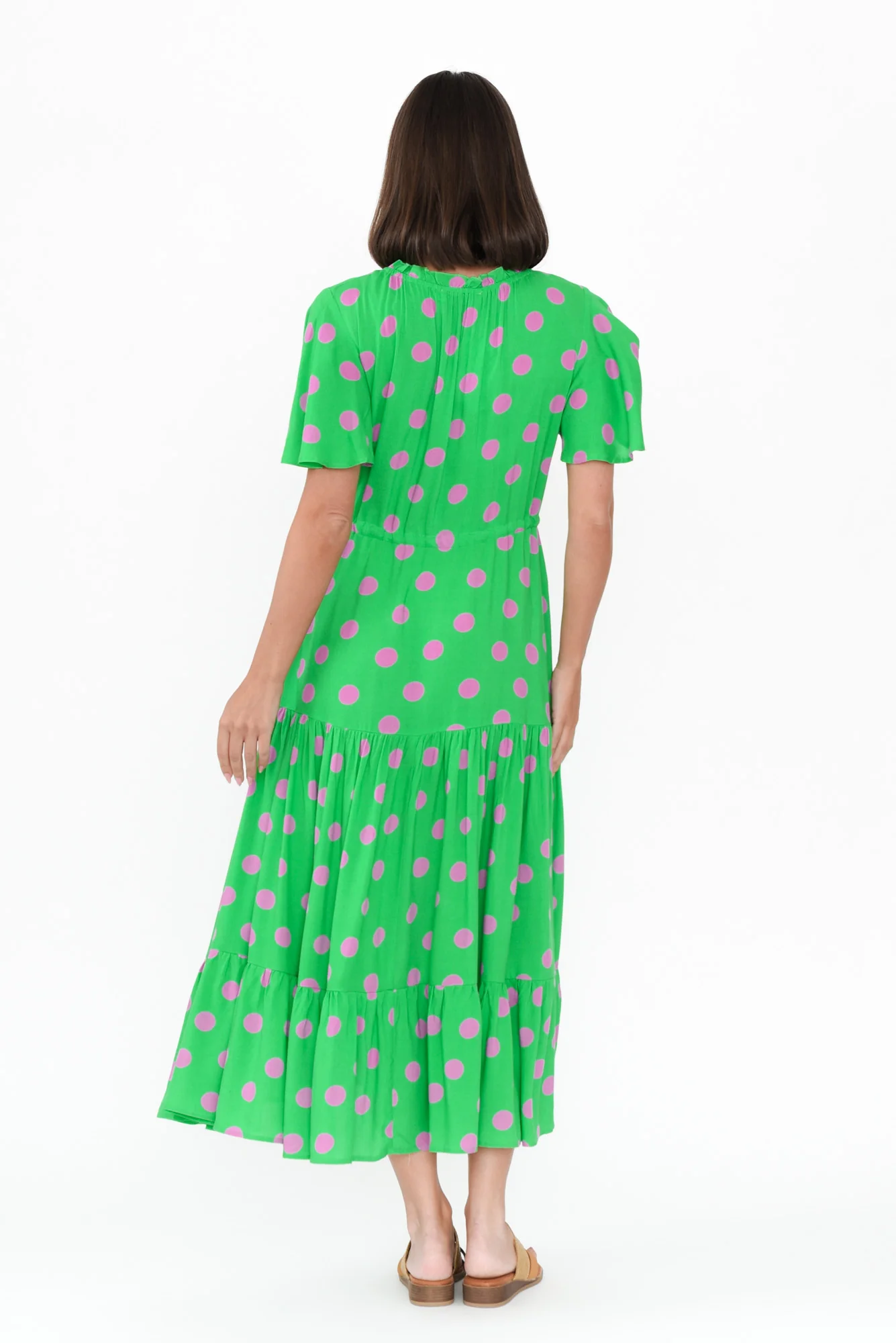 Lishka Green Spot Tie Dress