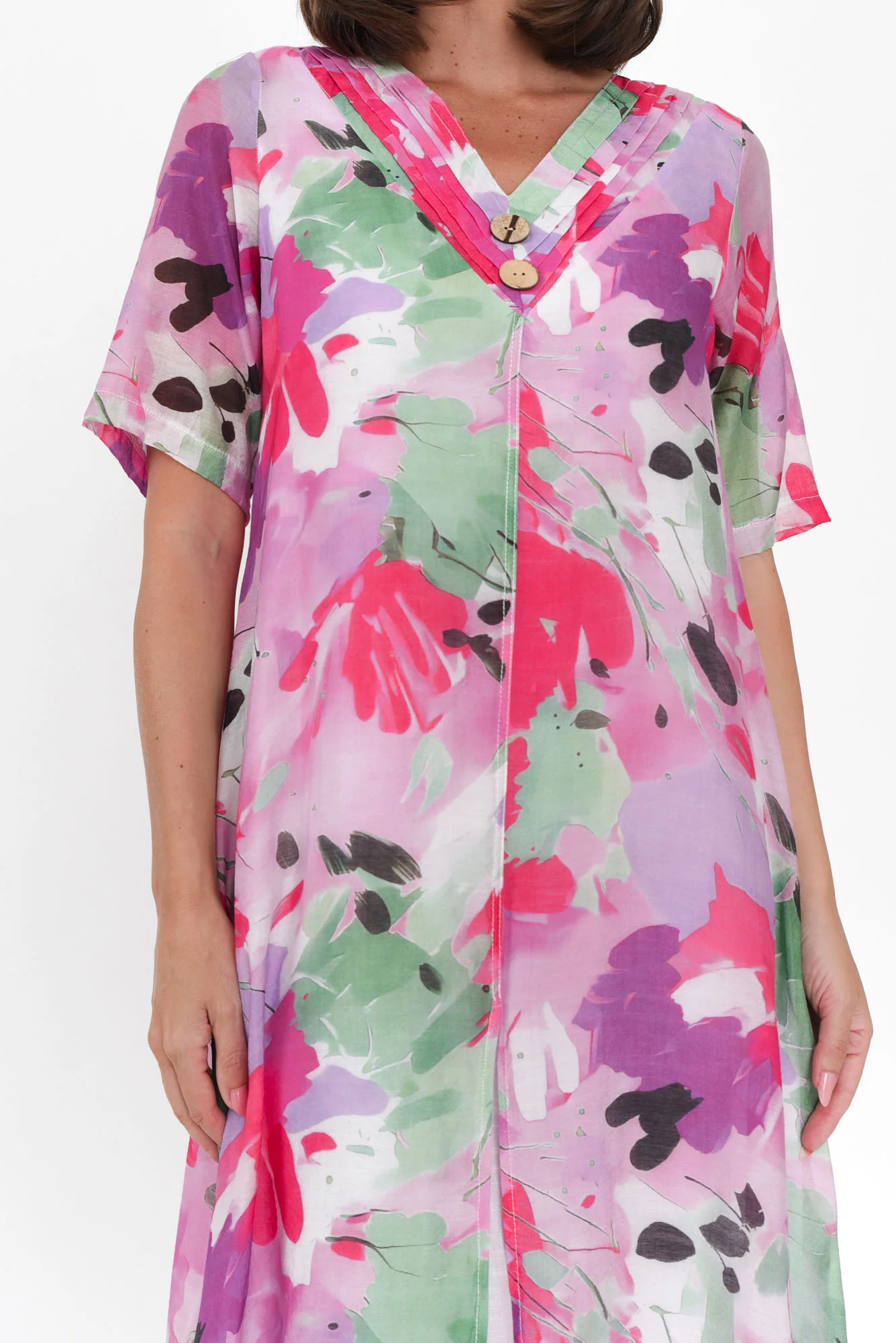 Nala Pink Floral Layers Dress