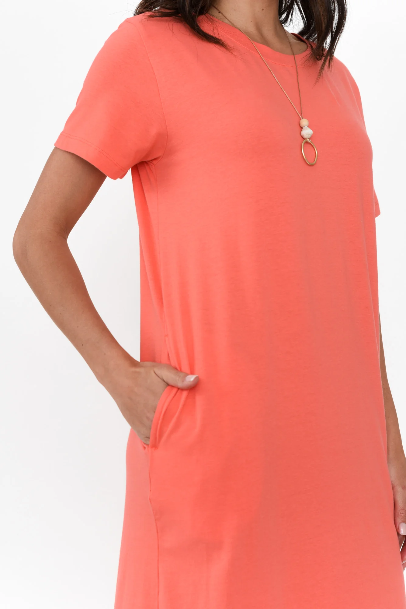 Ottawa Coral Cotton Tee Dress